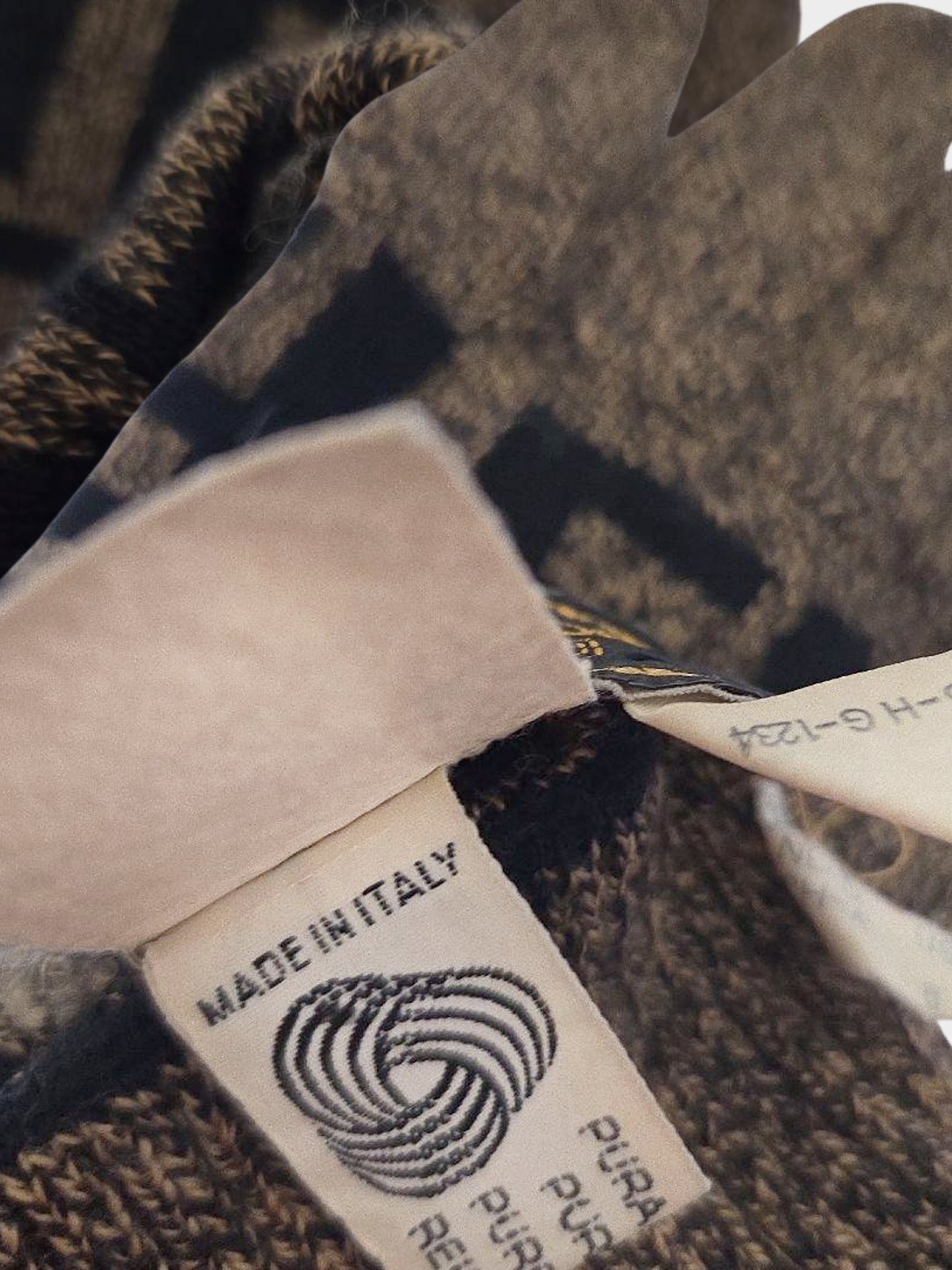 Fendi 2000s Brown and Black Wool Zucca Print Gloves