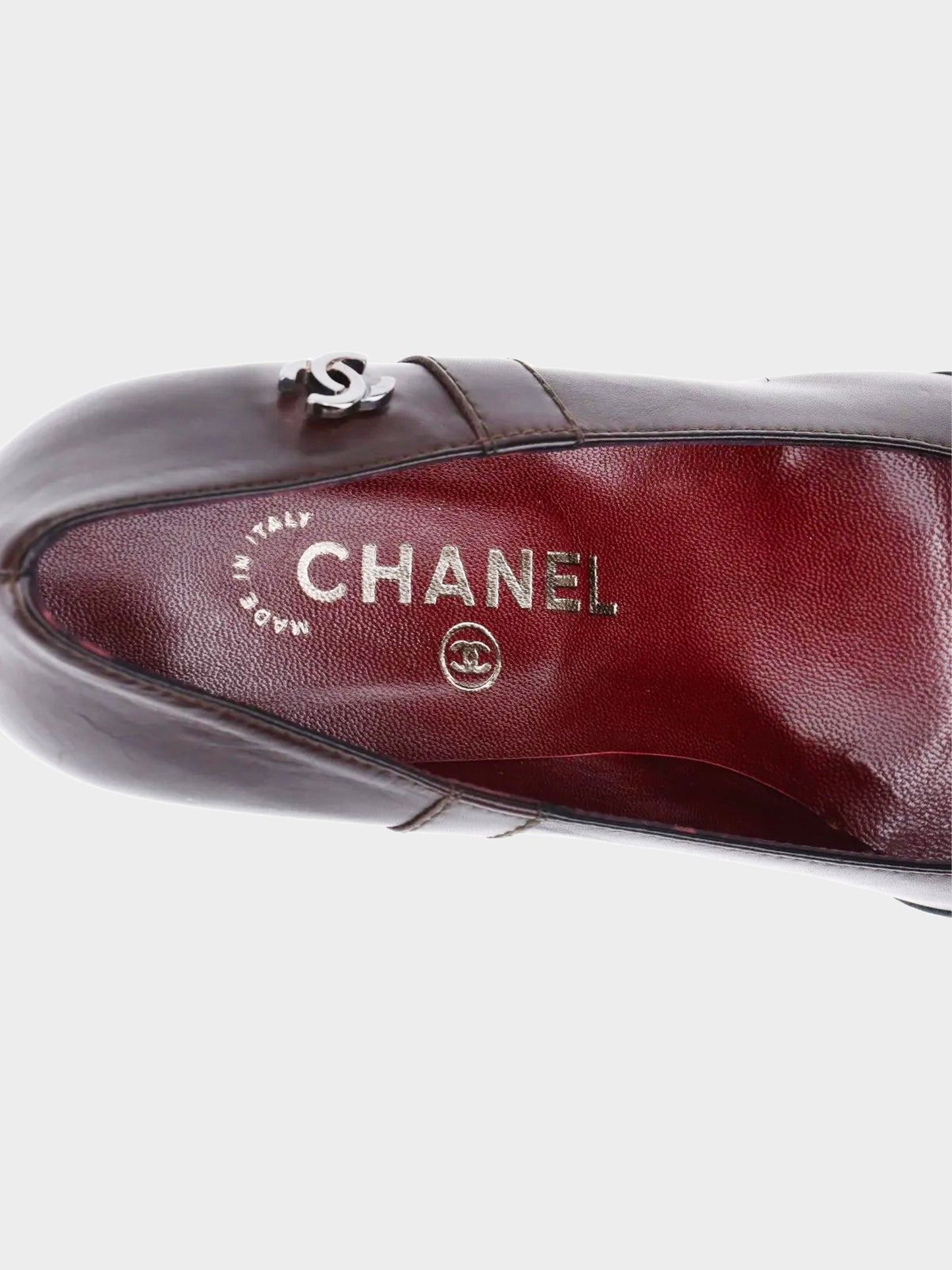 Chanel 2010s Bordeaux and a Black CC Leather Pumps
