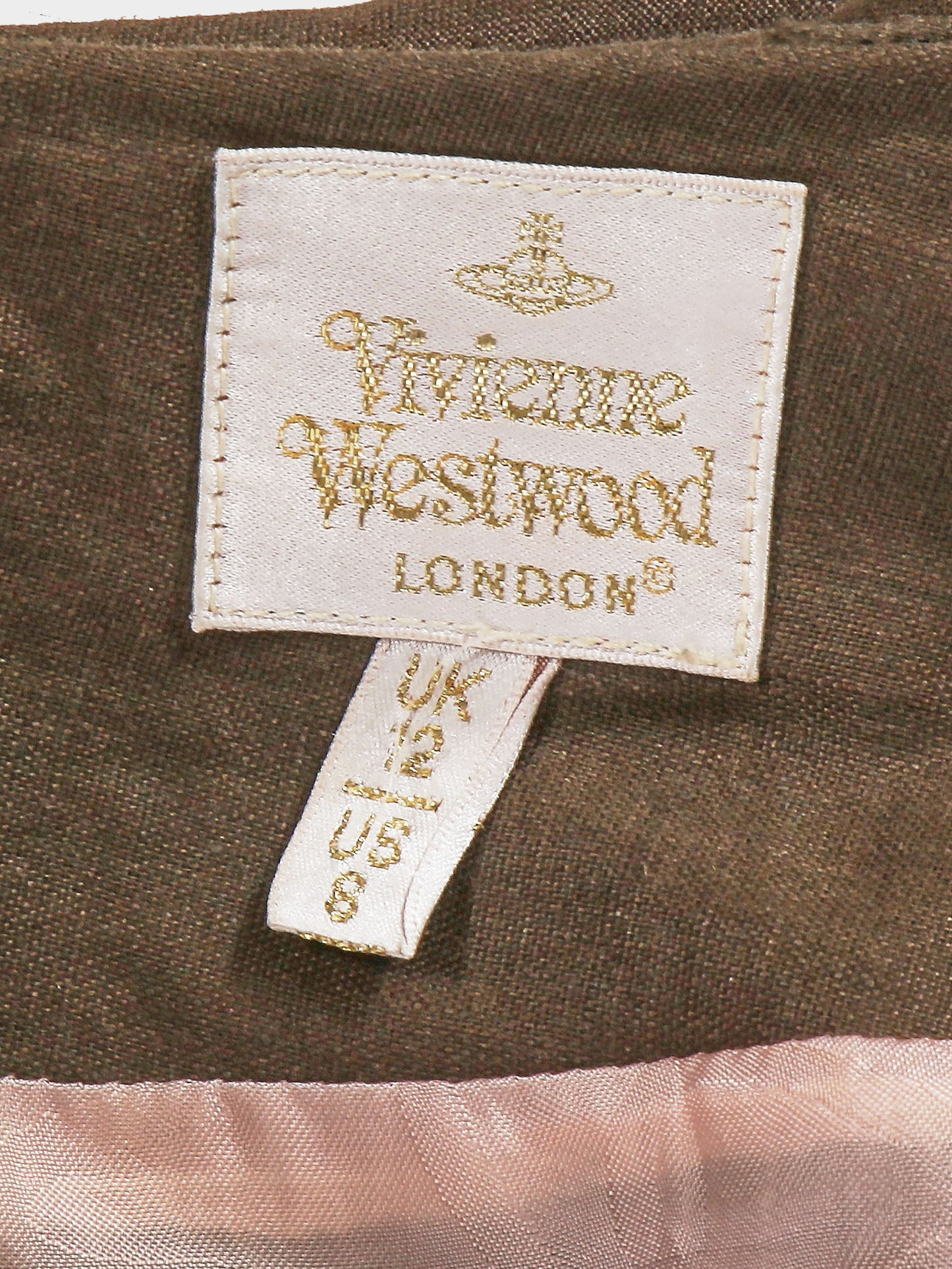 Vivienne Westwood 1993 Check Pattern Cotton Shirt and Military Green Asymmetrical Skirt Set