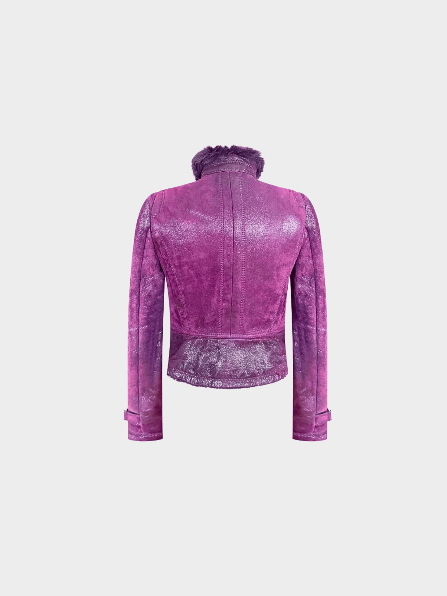 Gucci FW 2006 by Frida Giannini Purple Leather and Fur Jacket