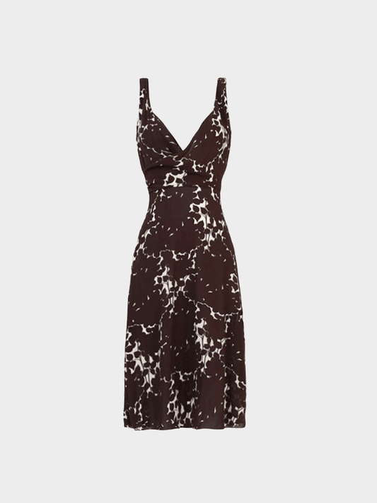 Prada SS 2001 Brown Floral Dress
