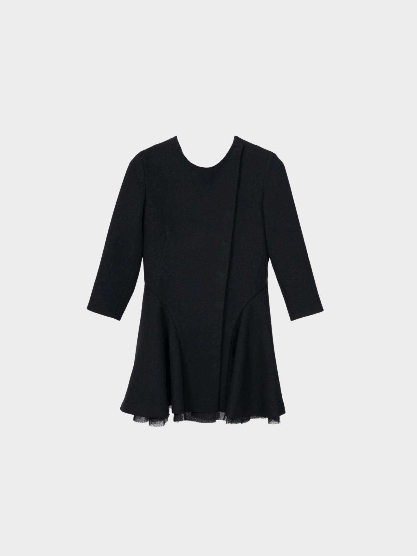 Christian Dior 2010s Black Wool-Crepe Flared Jacket Dress