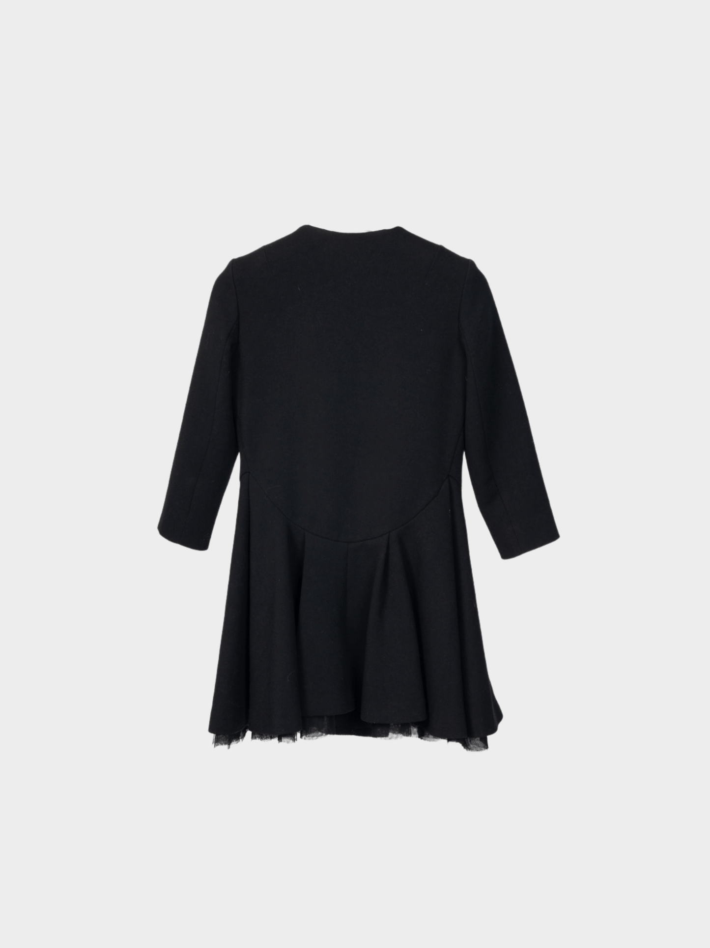 Christian Dior 2010s Black Wool-Crepe Flared Jacket Dress