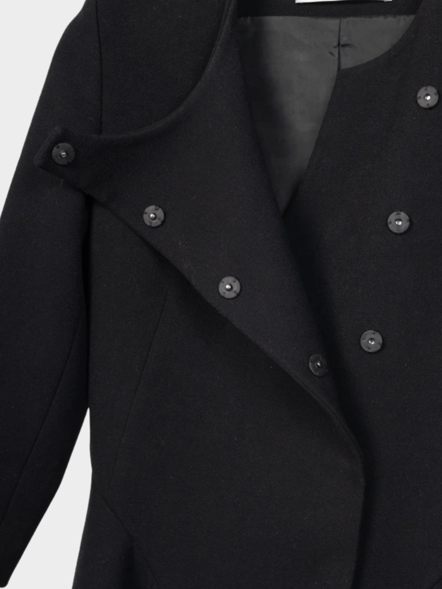 Christian Dior 2010s Black Wool-Crepe Flared Jacket Dress