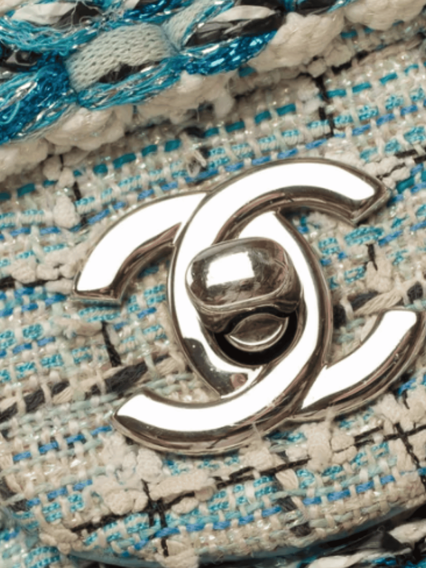 Chanel 2019 Baby Blue Tweed Mini Timeless Classic Flap Bag