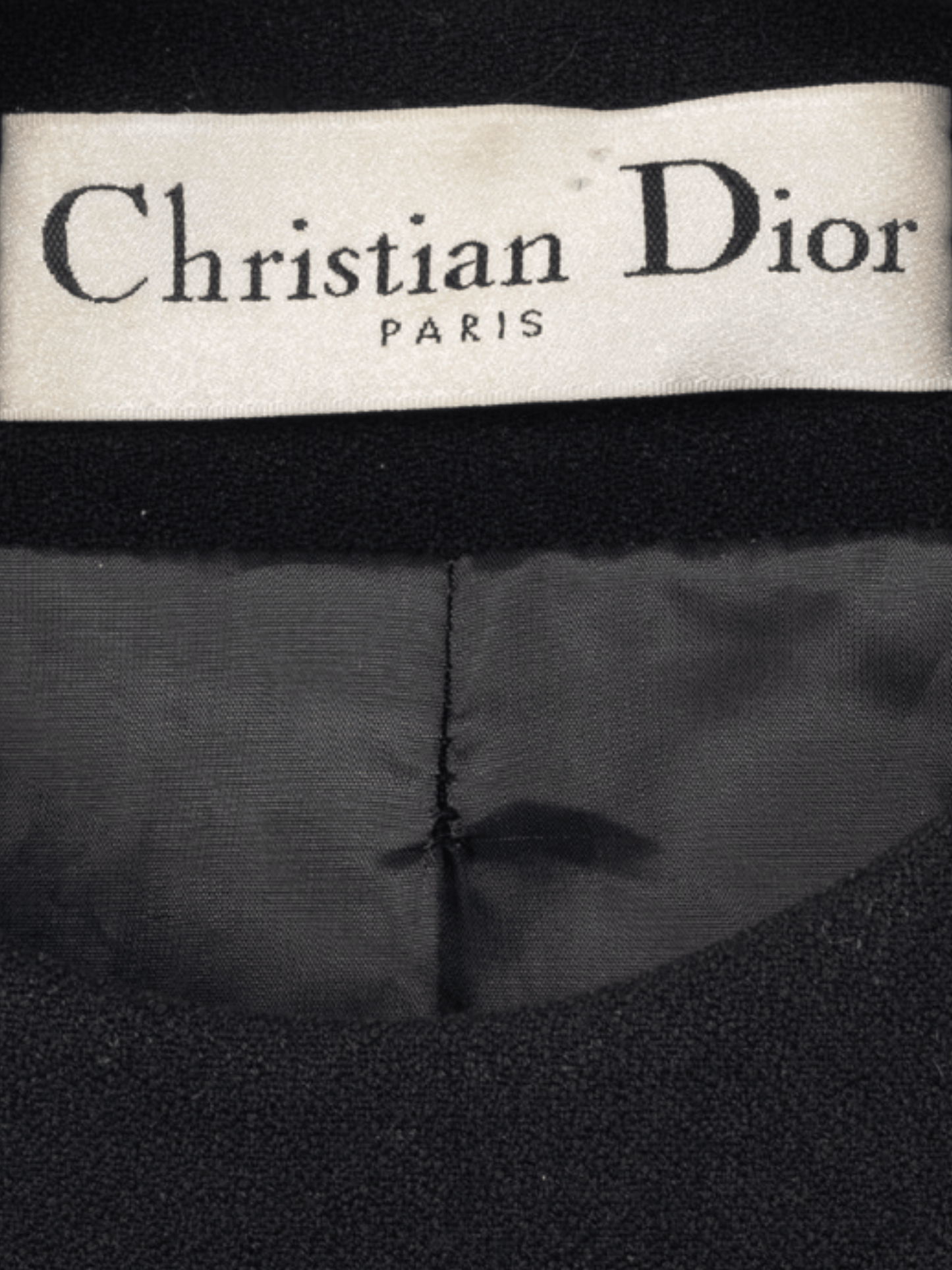 Christian Dior 2010s Black Wool-Crepe Flared Jacket Dress