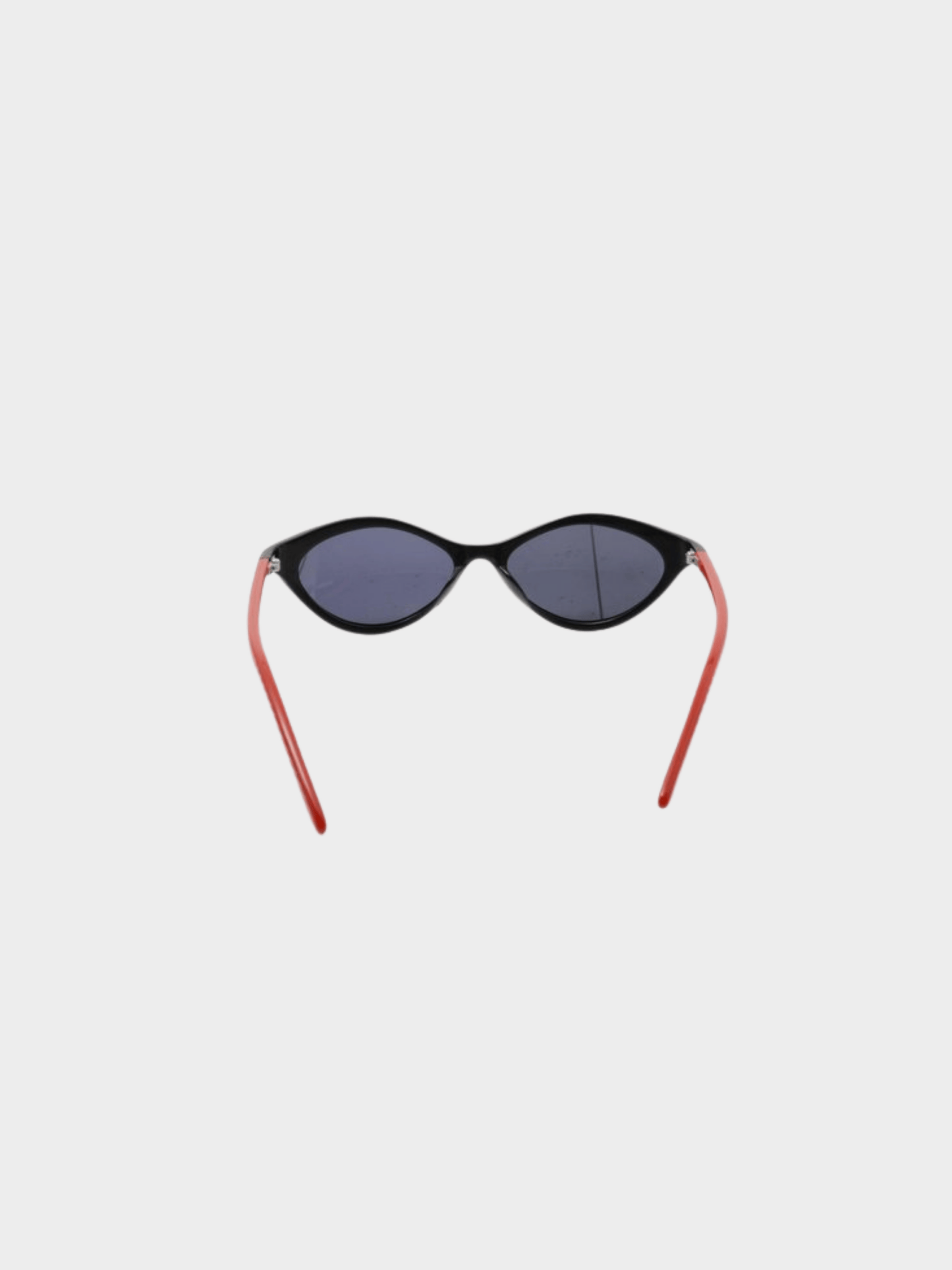 Chanel 1990s Black and Red Mini Cat Eye Sunglasses