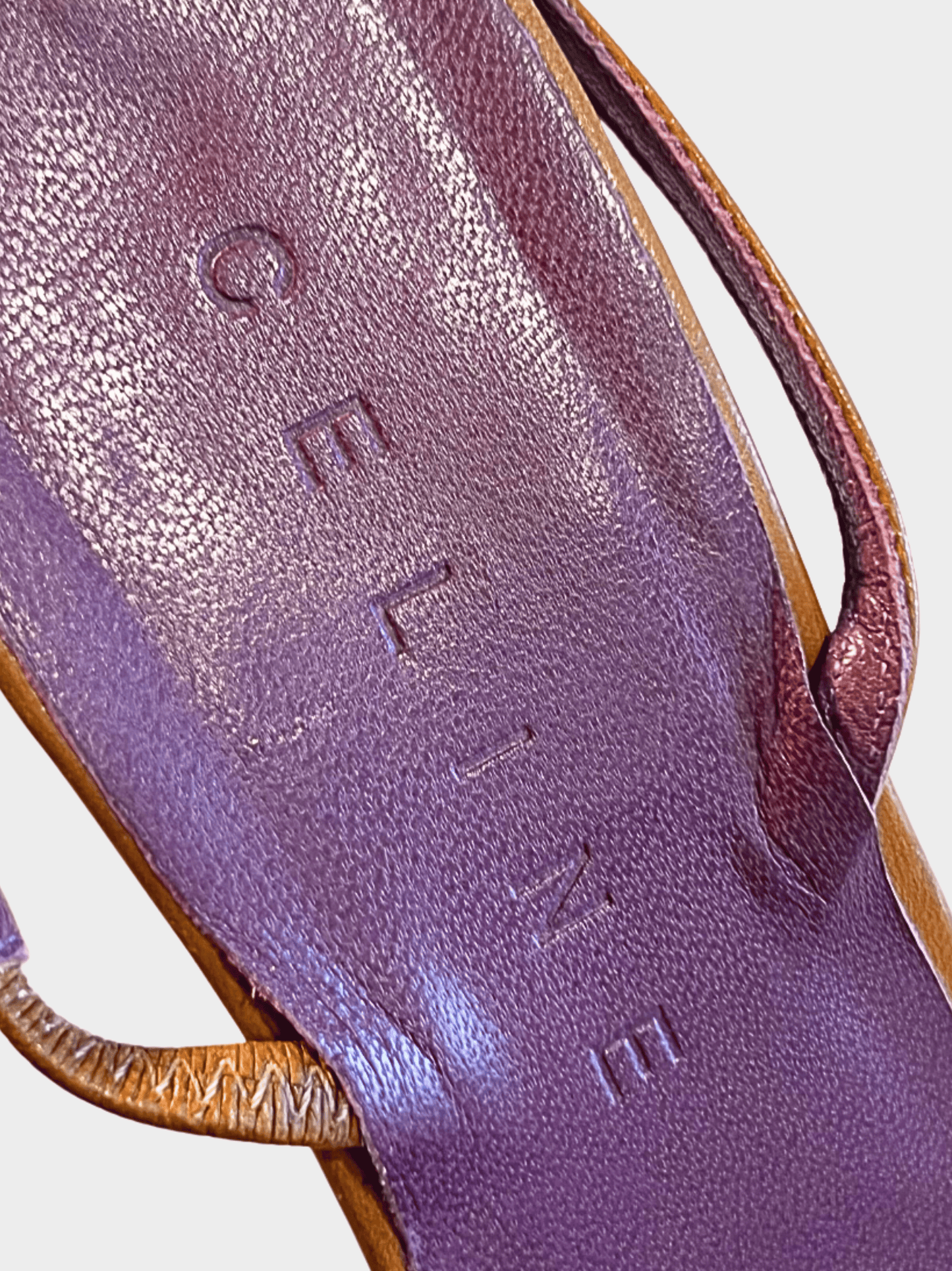 Celine 2000s Tan and Purple Two-tone High-Heeled Sandals