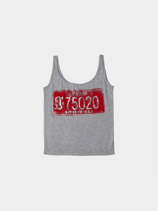 John Galliano 2000s Grey License Plate Tank Top