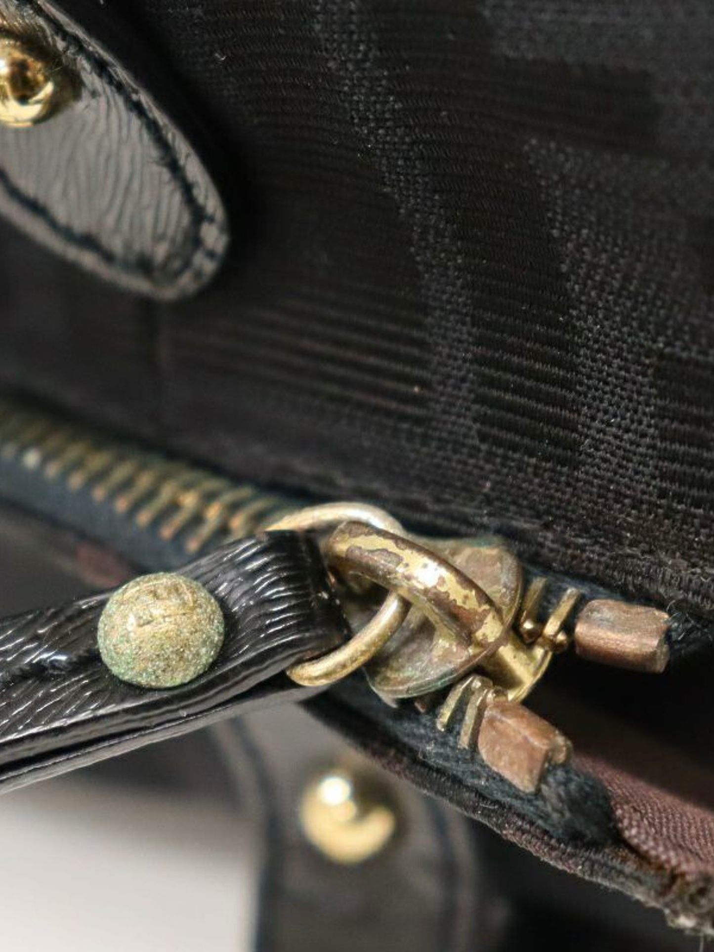 Fendi 2000s Black Nylon Leather Zucca Handbag