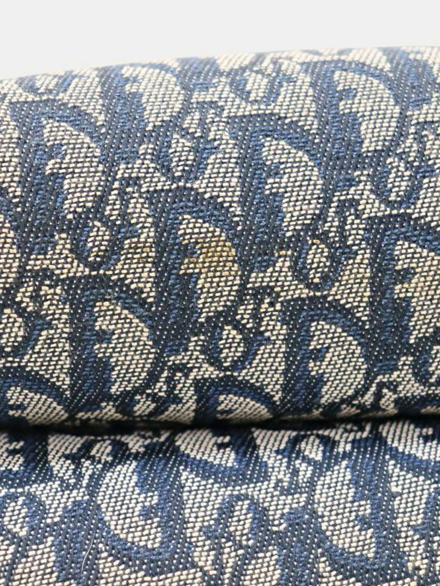Christian Dior 2000s Navy Trotter Canvas and Leather Handbag