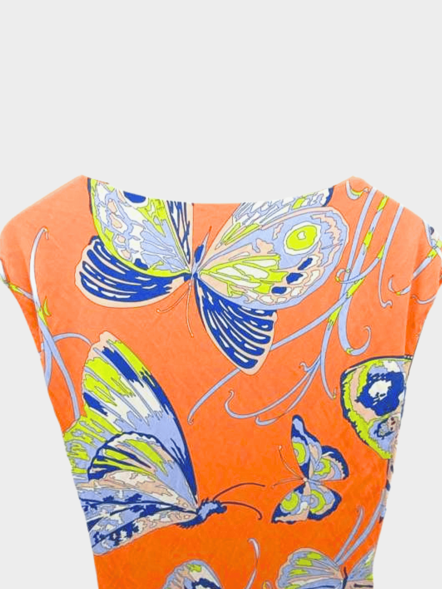 Emilio Pucci 2000s Orange Butterfly Print Dress