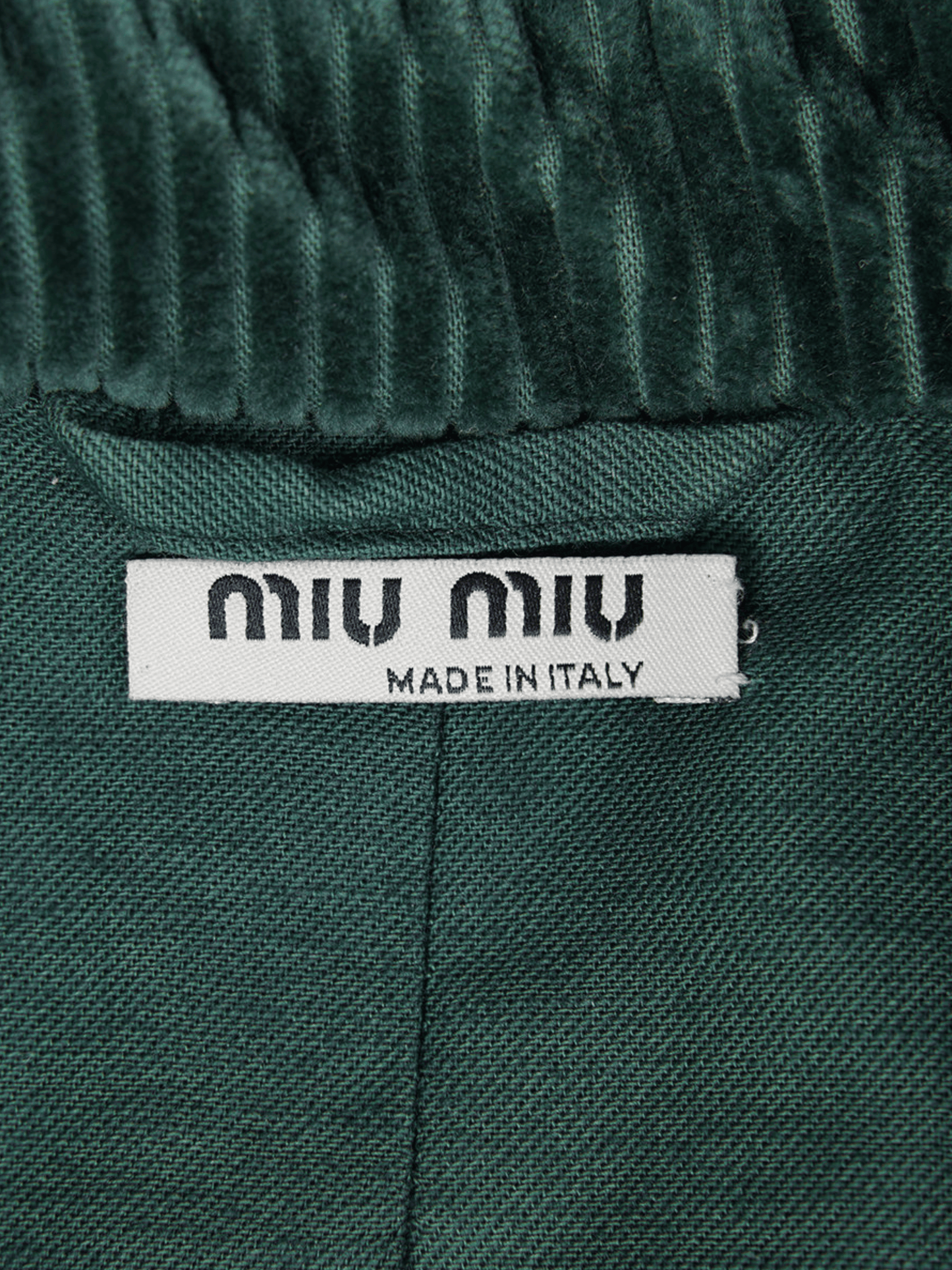 Miu Miu FW 2002 Dark Green Corduroy Jacket