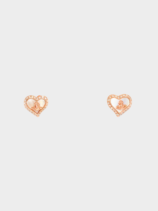 Vivienne Westwood 2010s White Heart Earring Studs