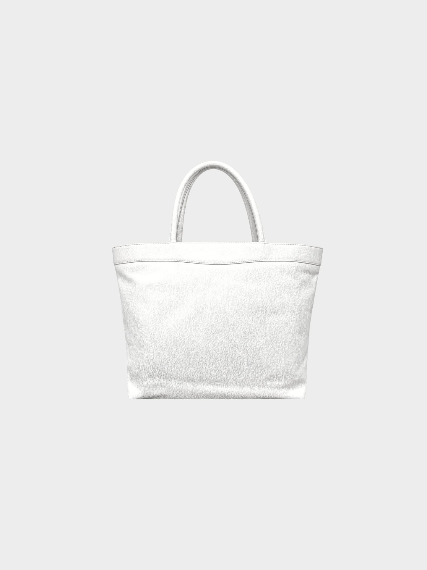 Chanel 2000s White Caviar Leather Tote Bag