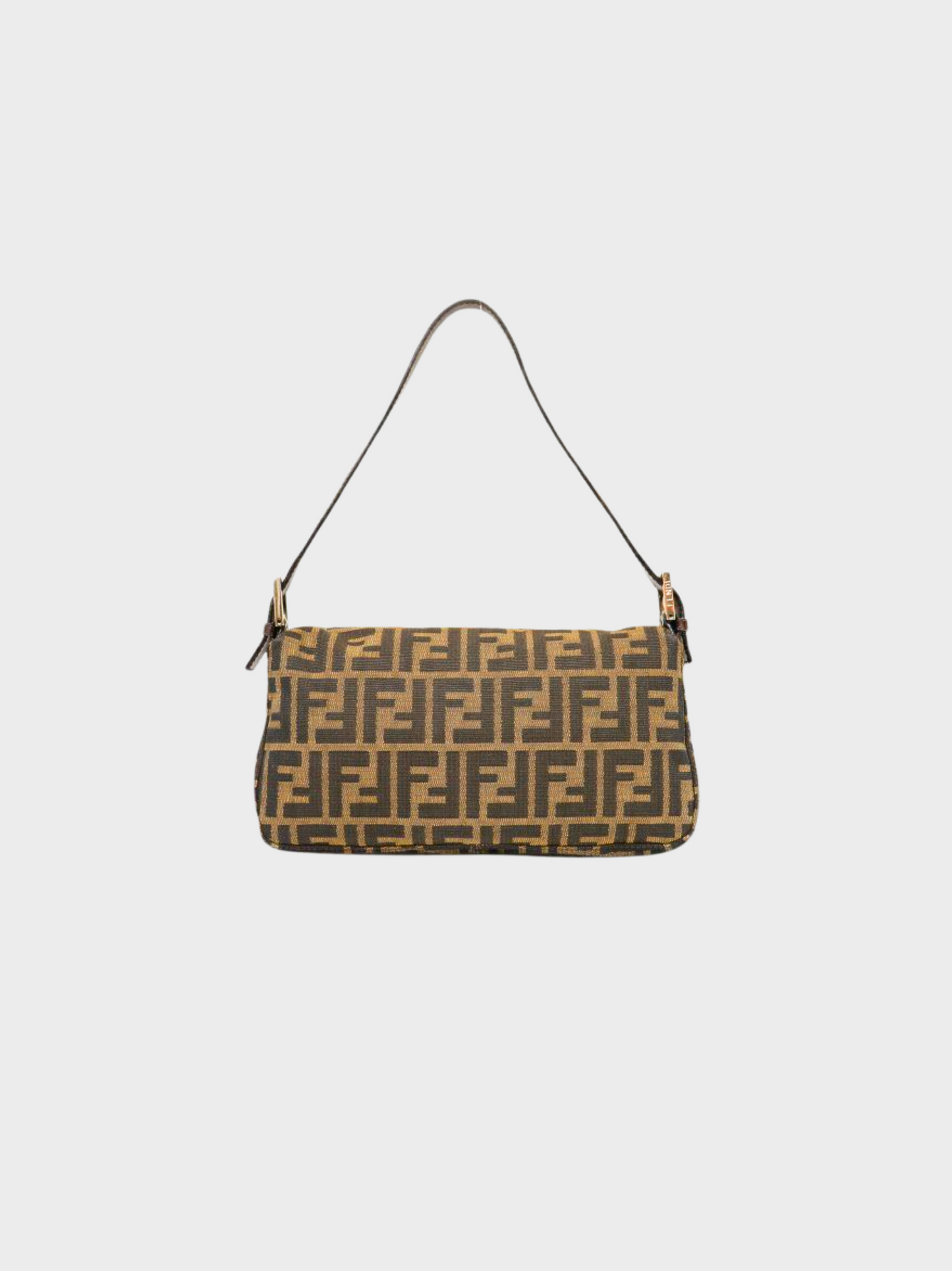 Fendi 2010s Brown Monogram Zucca Baguette Bag