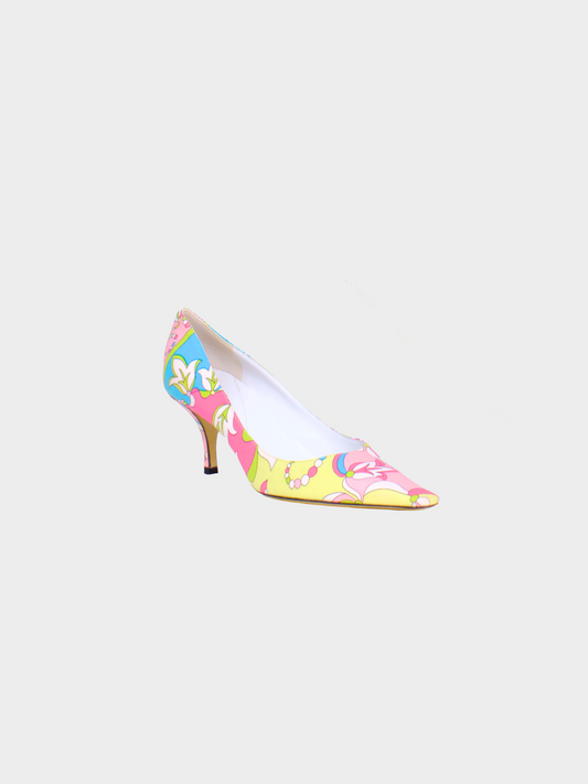 Emilio Pucci 2000s Multicoloured Pointed Toe Heels
