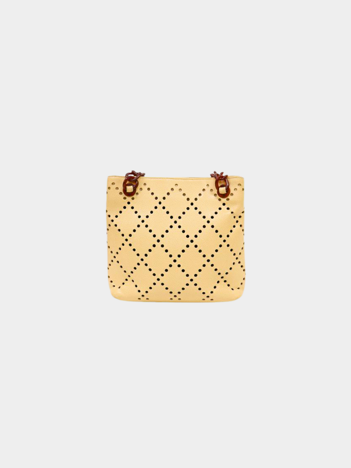 Chanel 2003 Beige Perforated Chain Bag