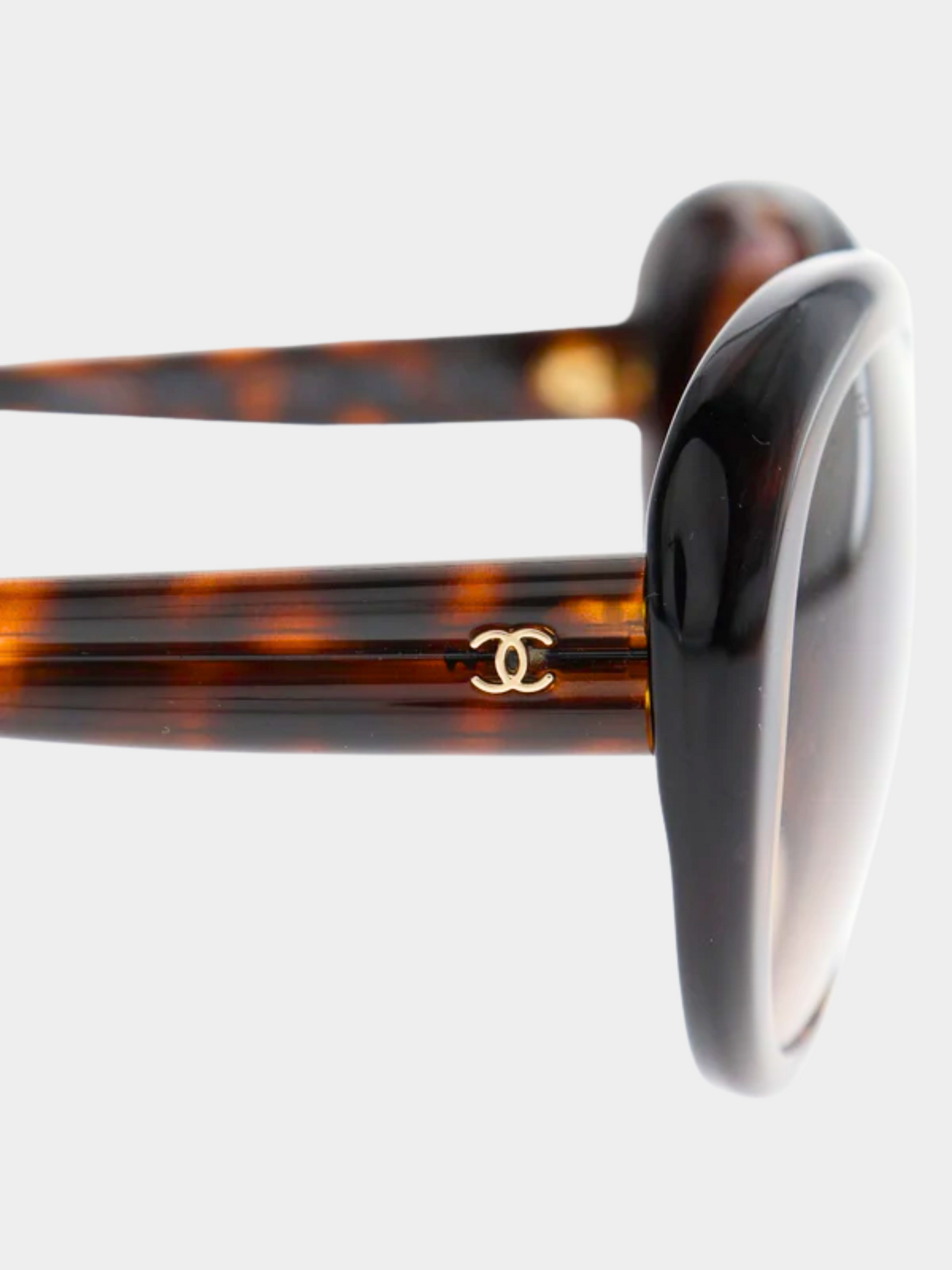 Chanel 2000s Brown Tortoiseshell Sunglasses