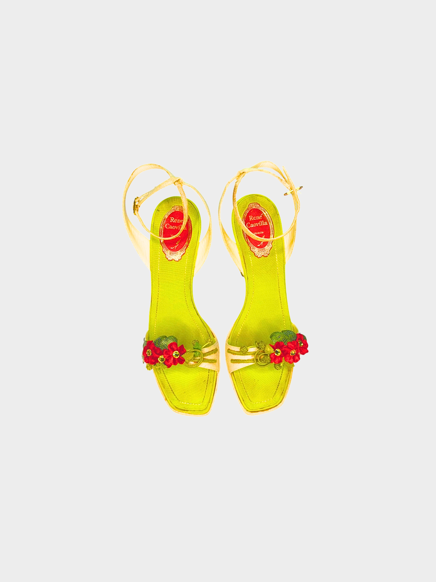 René Caovilla 2000s Floral Emrboidered Wedges