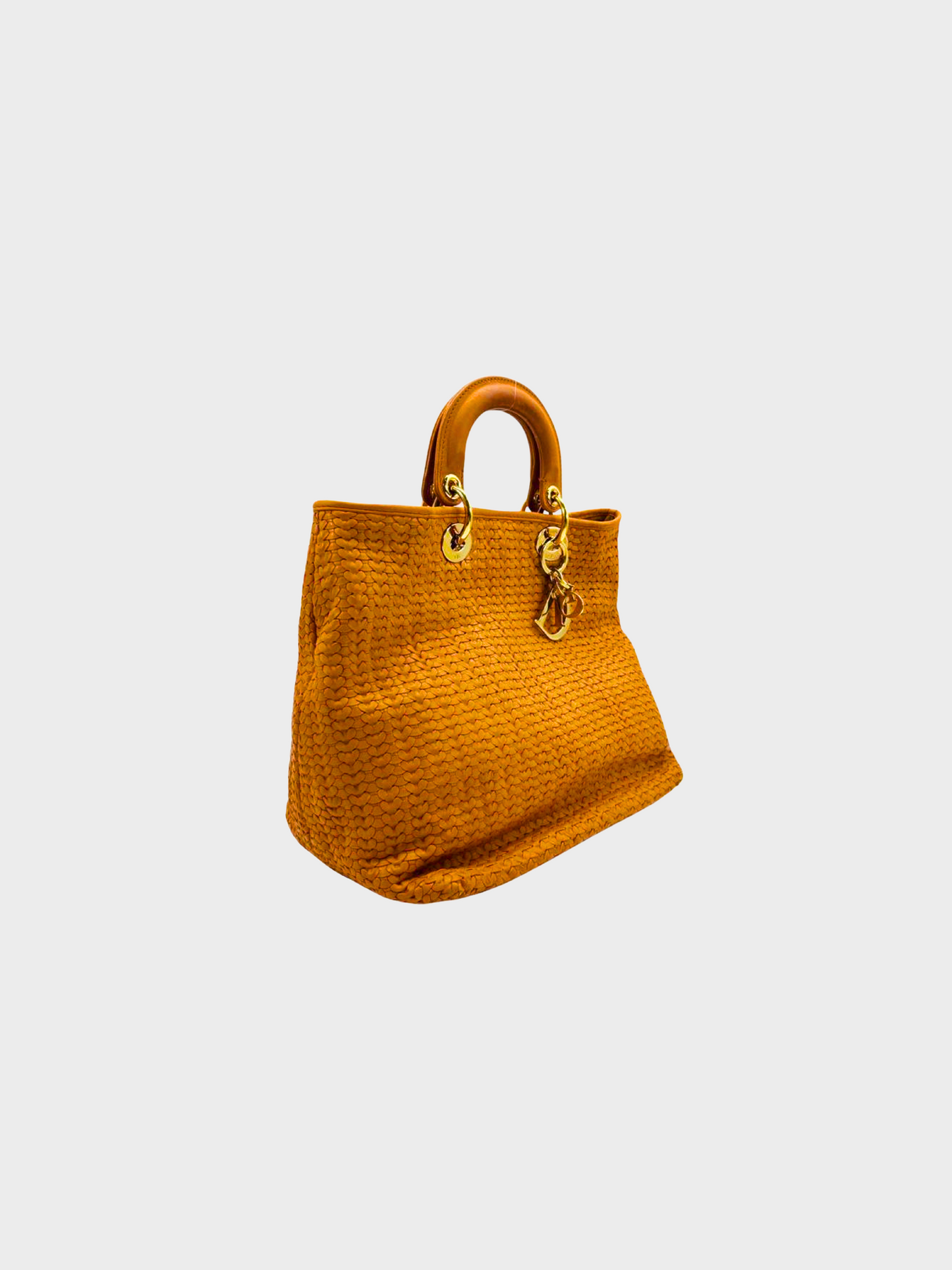 Christian Dior 2010s Brown Lady Dior Woven Handbag