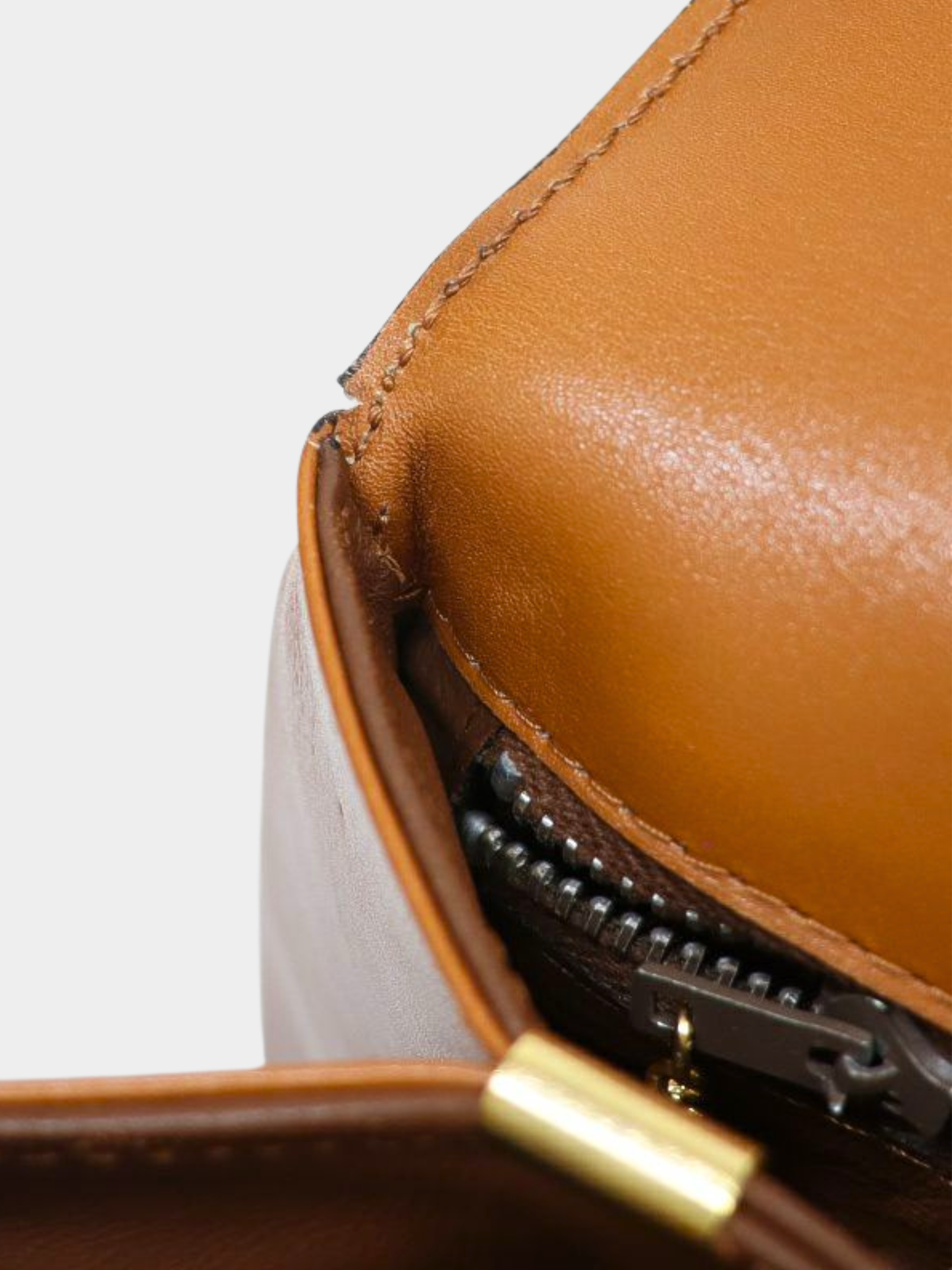 Celine 2000s Brown Triomphe Leather Shoulder Bag