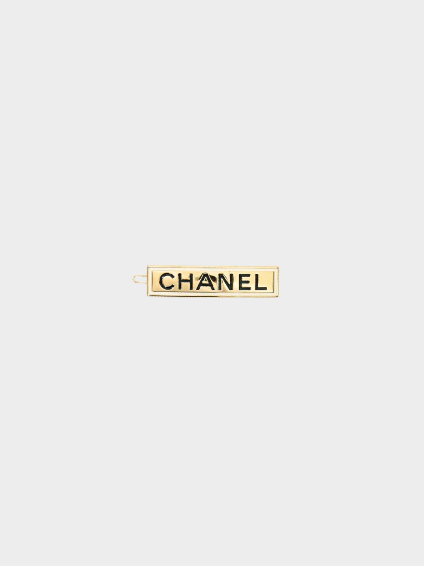 Chanel 2000s Gold Embossed Logo Barrette