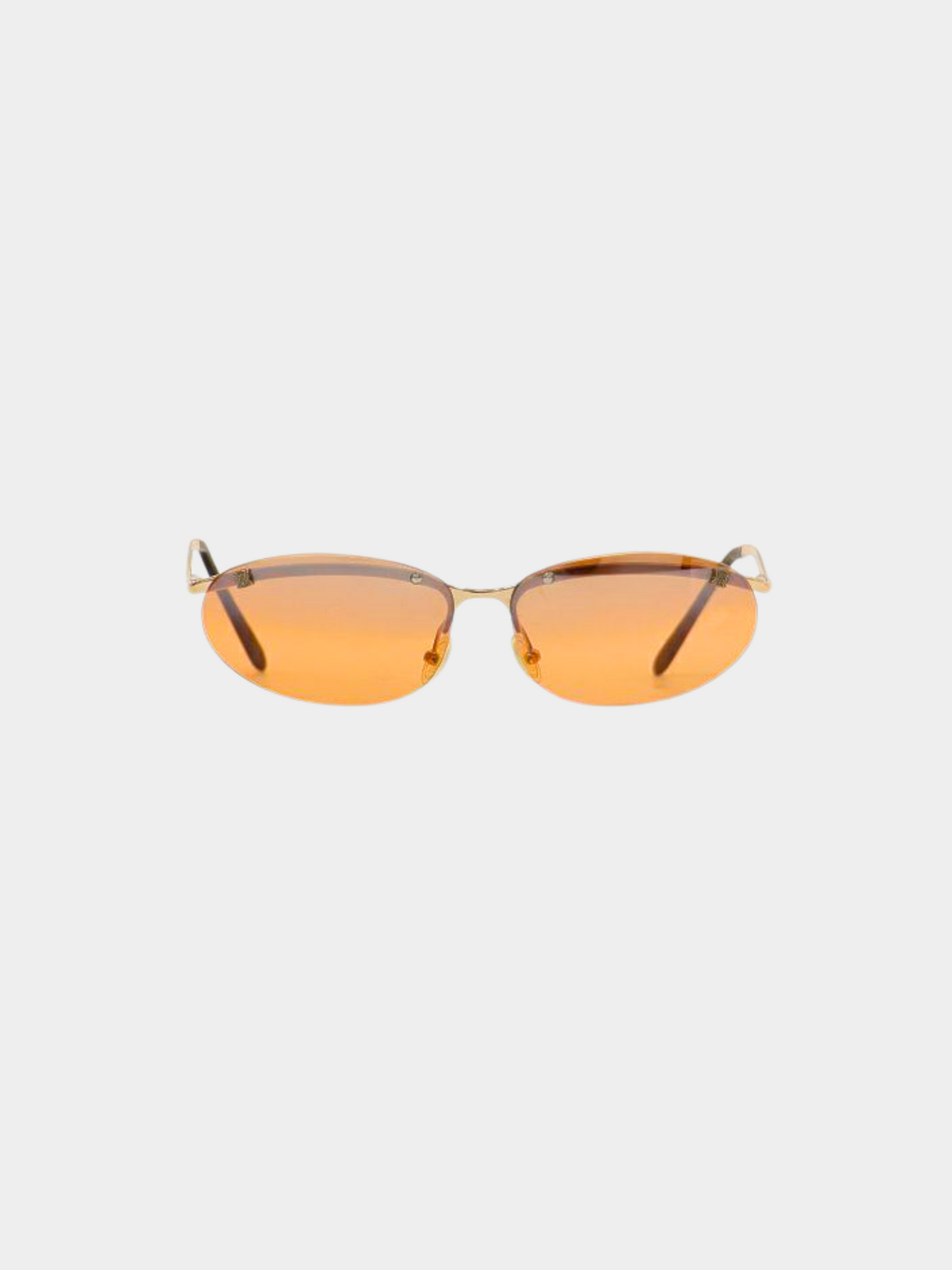 Celine 2000s Orange Macadam Rimless Sunglasses