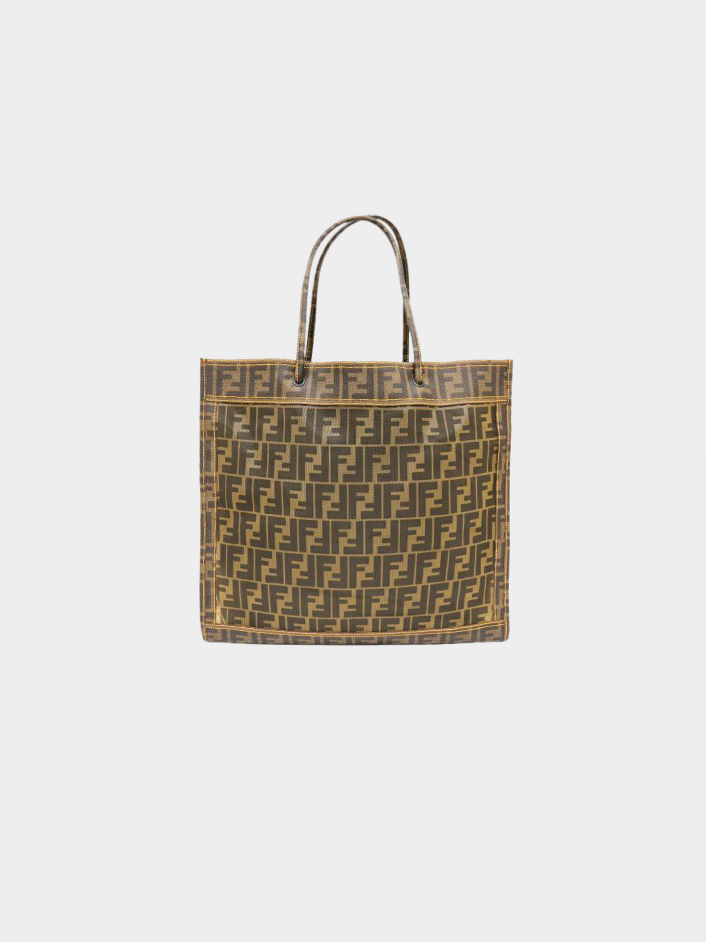 Fendi 2010s Brown Zucca Mesh Tote Bag
