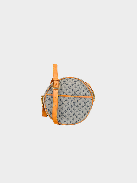 Louis Vuitton 2001 Grey Jeanne GM Mini Lin Monogram Canvas Round Crossbody Bag
