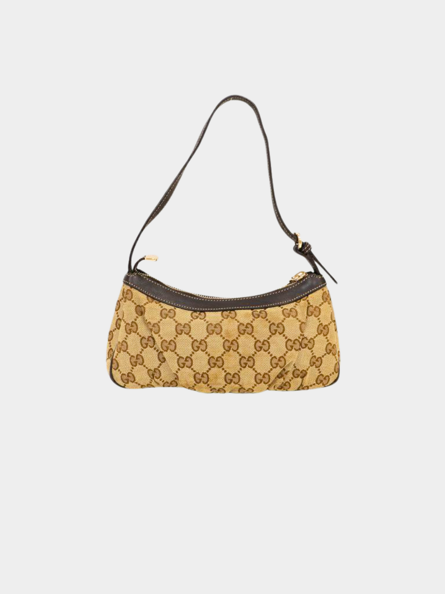 Gucci 2000s Brown Monogram Canvas Shoulder Bag
