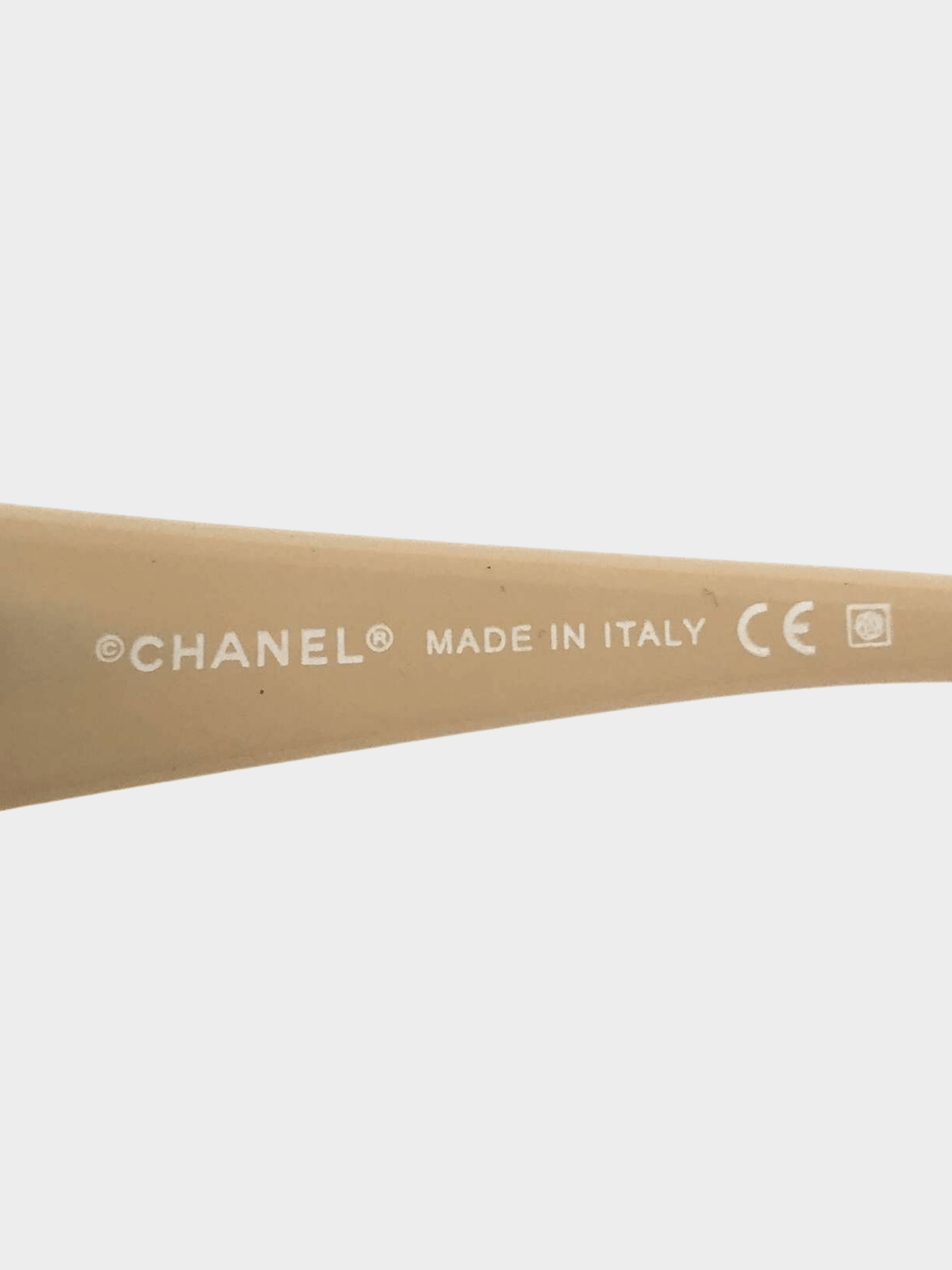 Chanel 2000s Beige Camellia Flower Oversized Sunglasses