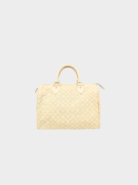 Louis Vuitton 2000s Beige Monogram Mini Lin Speedy 30 Bag