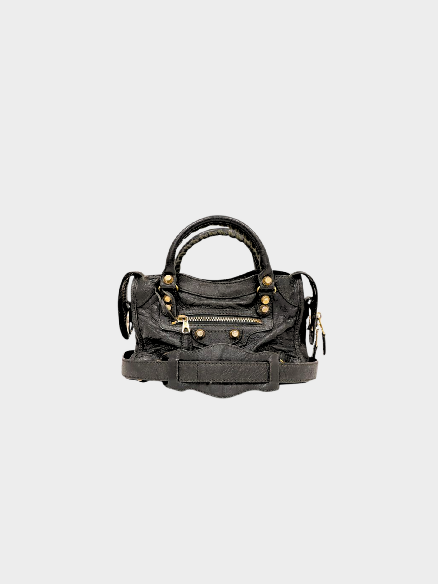 Balenciaga 2000s Black Moto Leather Mini Le City First Bag