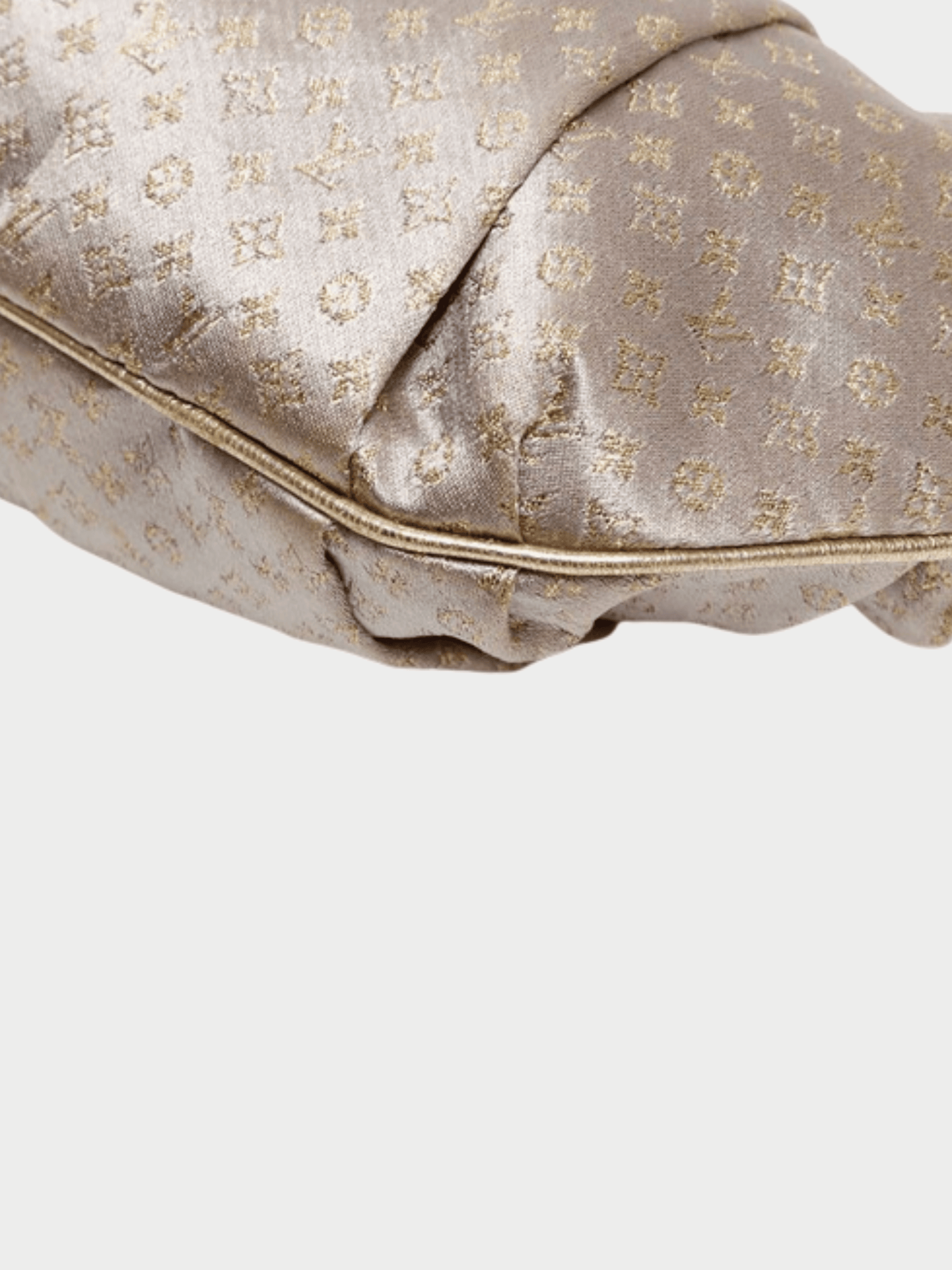 Louis Vuitton 2006 Limited Edition Silver Monogram Satin Aumoniere Evening Bag