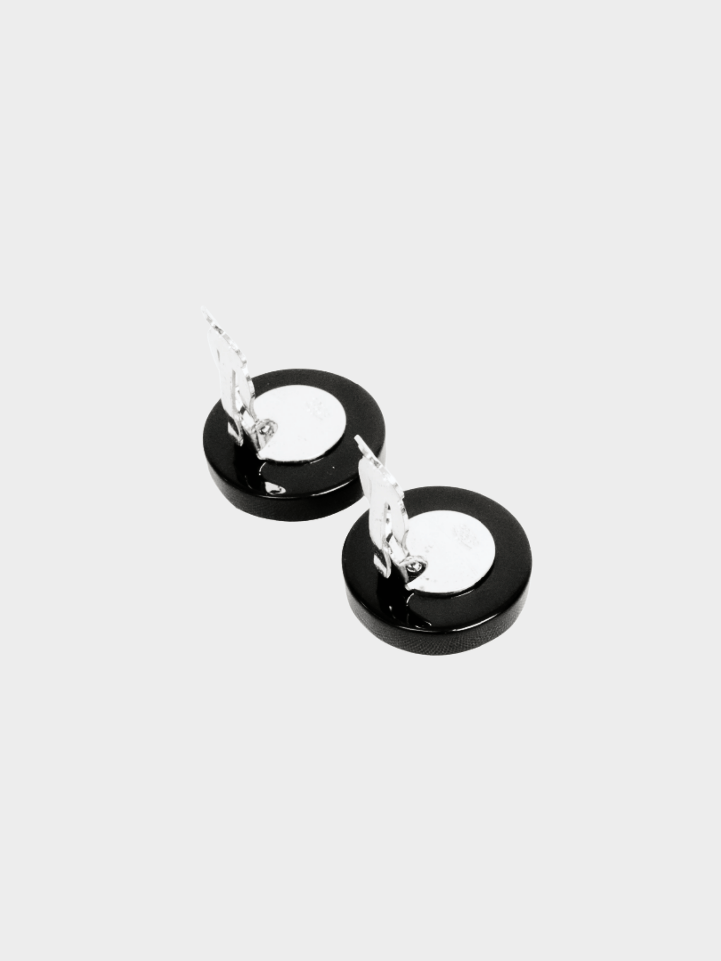 Chanel 2022 Black and White Color Block Earrings