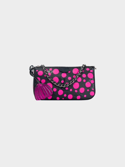 Louis Vuitton x Yayoi Kusama SS 2023 Multi Pochette Accessoires Black & Fuchsia Infinity Dots Monogram Empreinte Handbag
