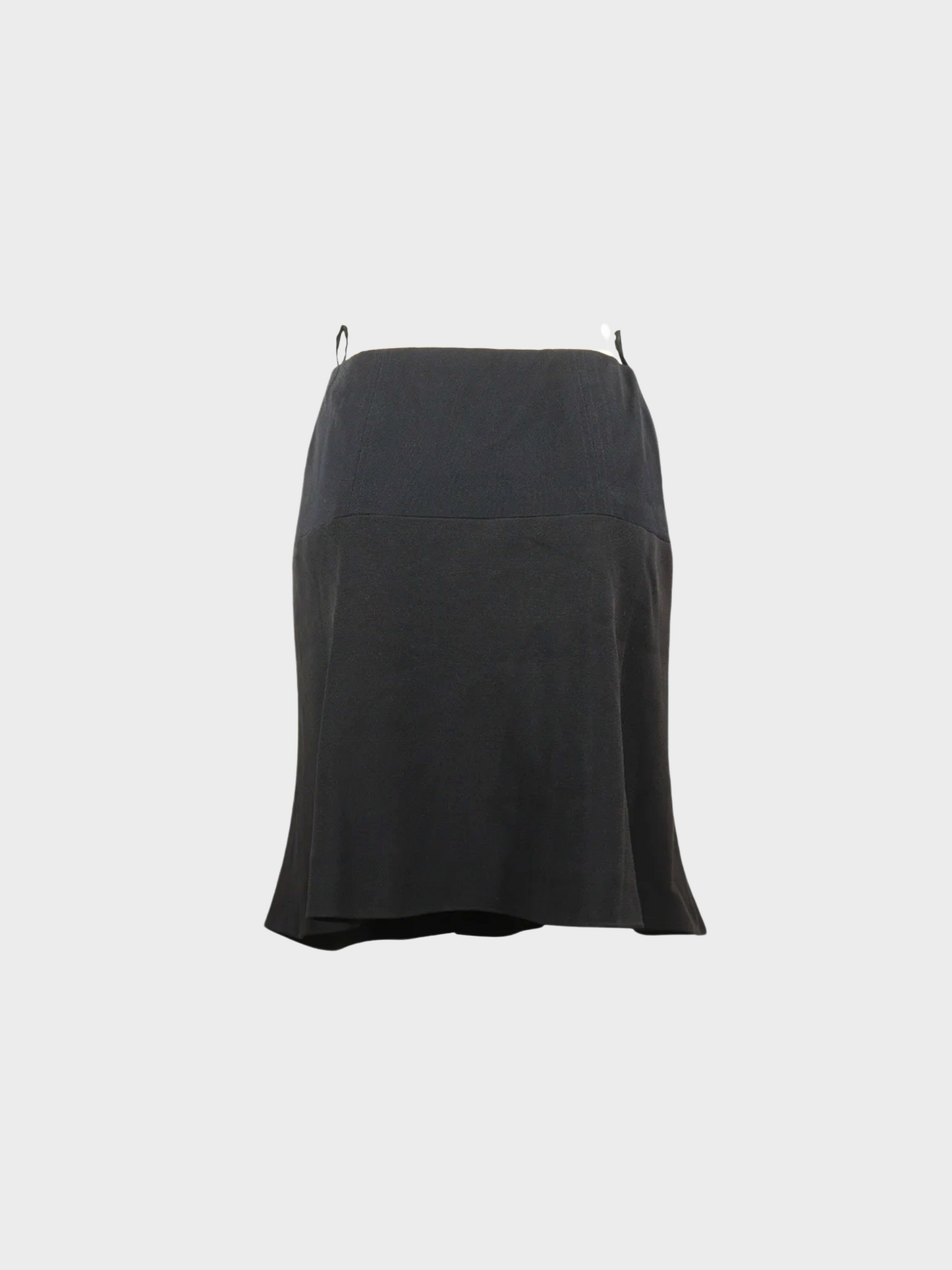 Chanel 2000s Black Flared Skirt With Coco Mark Buttons