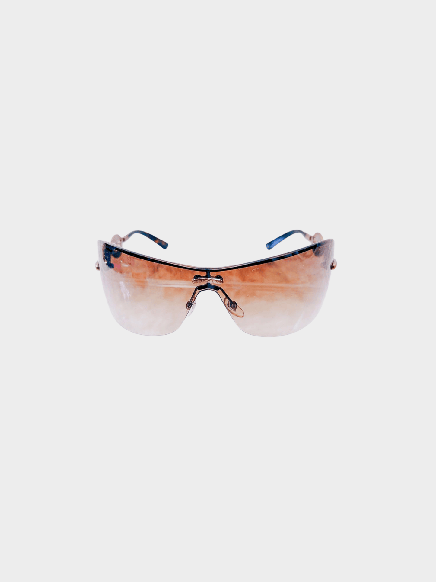 Gucci 2000s Brown Rimless Gradient Sunglasses