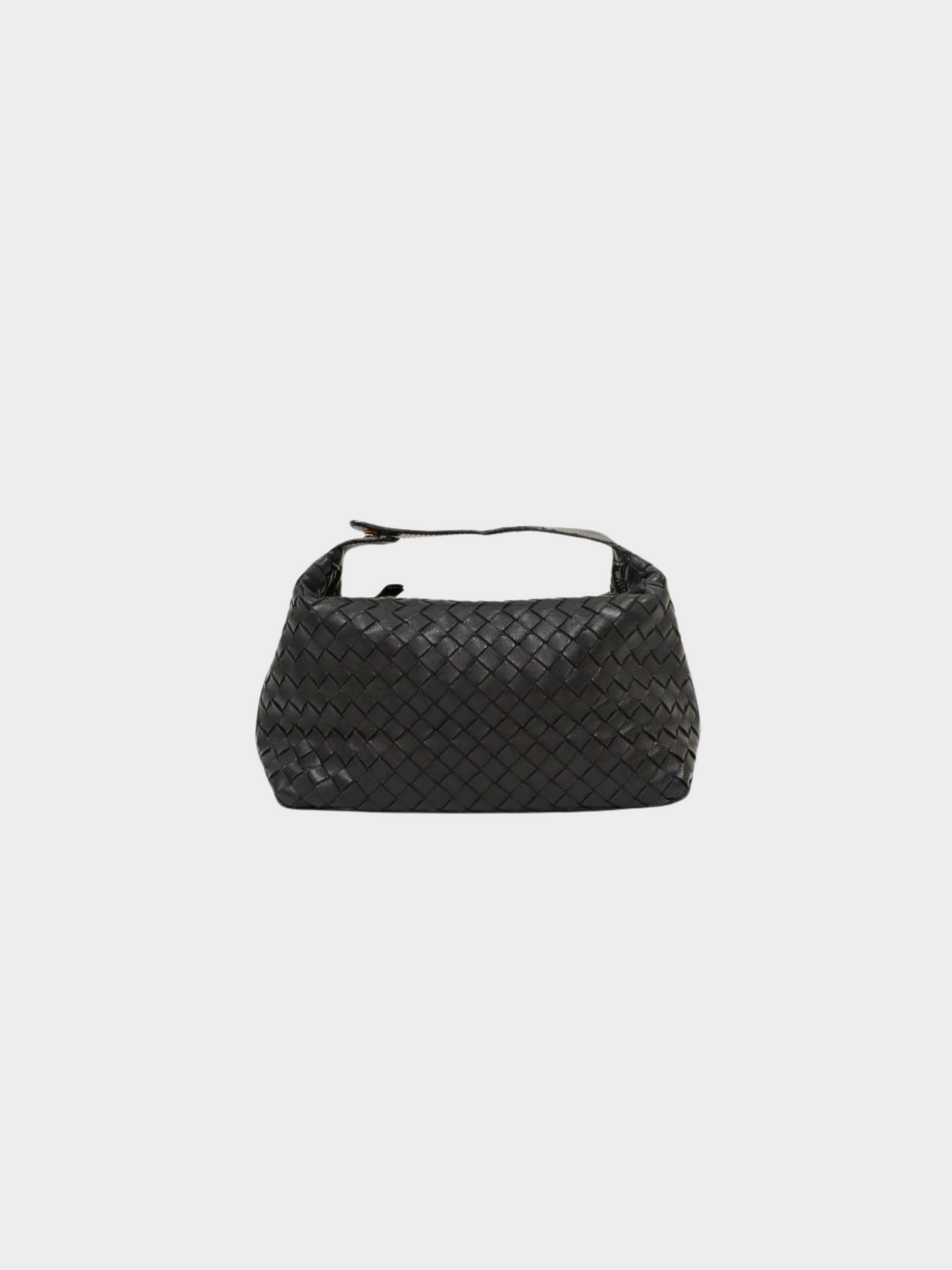 Bottega Veneta 2010s Black Intrecciato Hand Bag