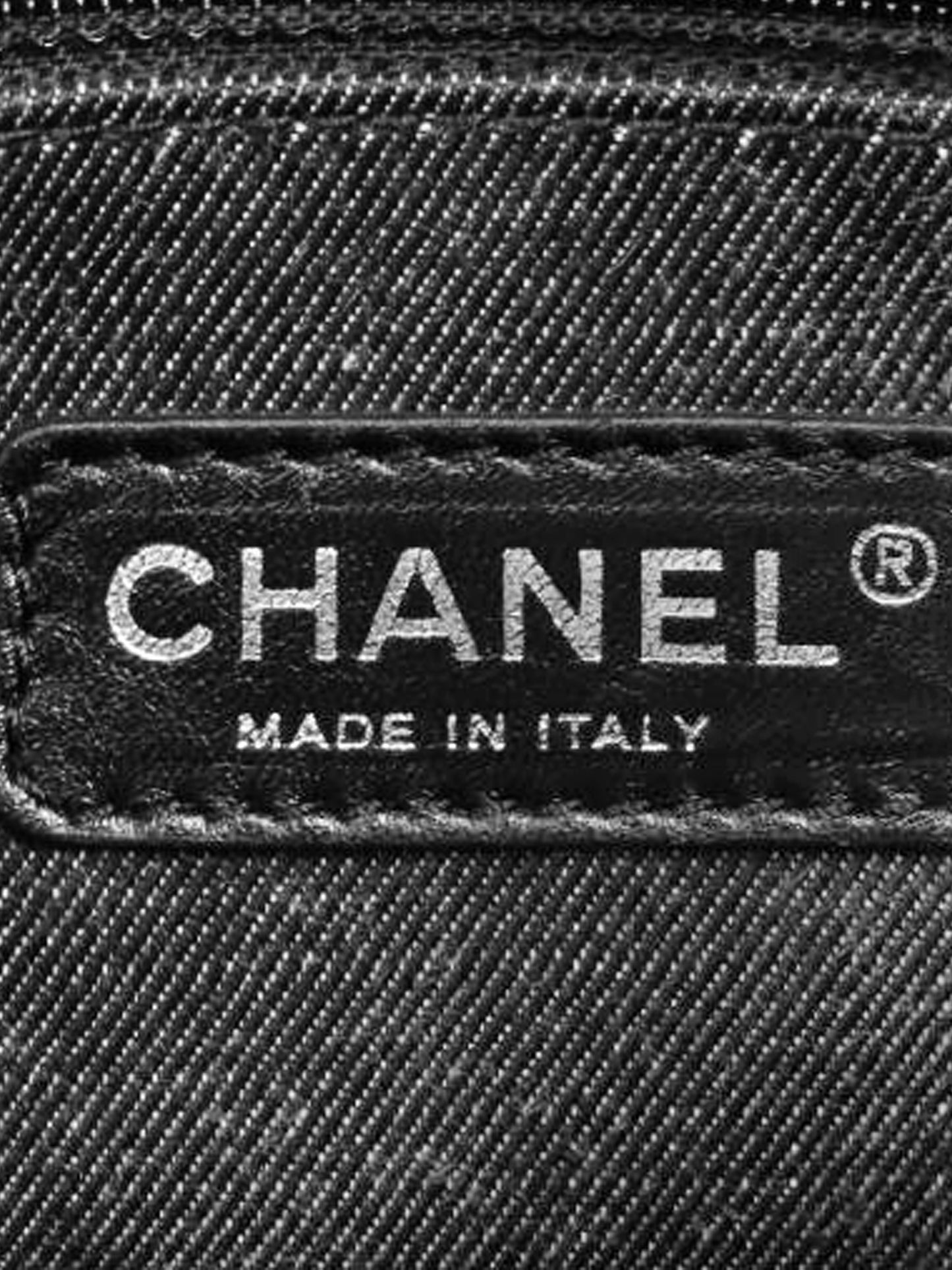 Chanel 2009-2010 Black and White Stripe Shopping Tote Bag