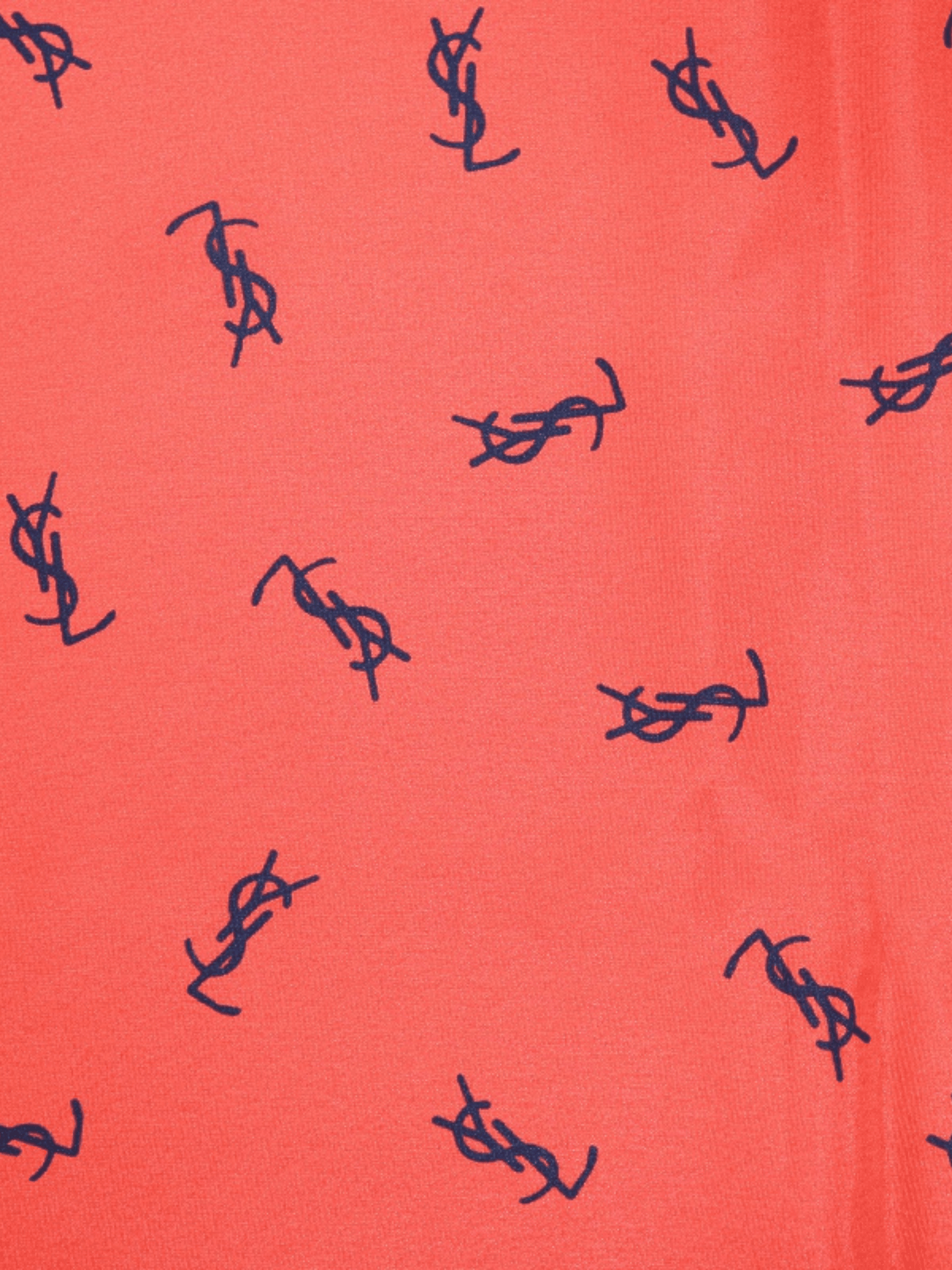 Yves Saint Laurent 1990s Red Black Silk Logo Scarf