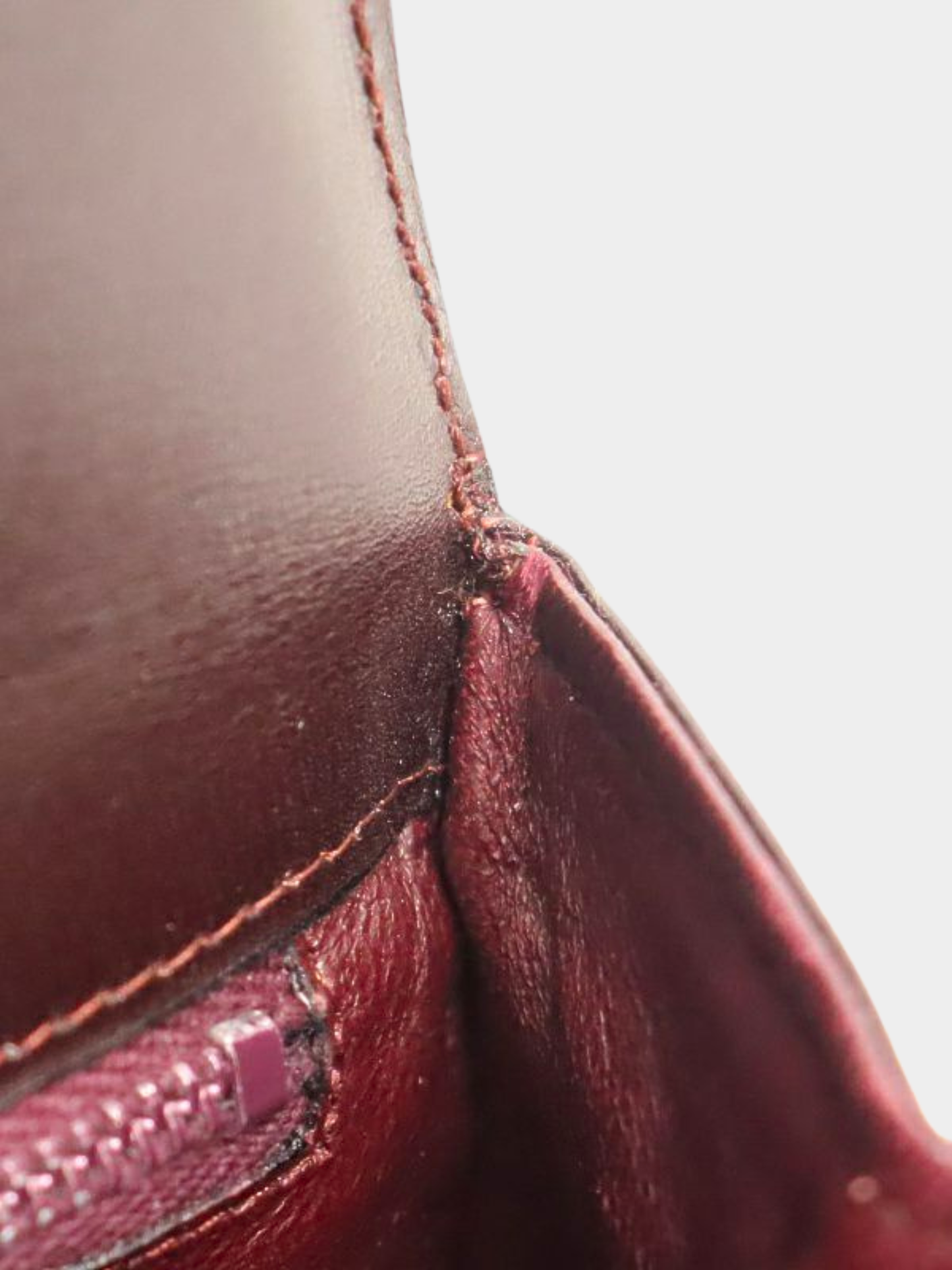 Celine 1990s Bordeaux Triomphe Leather Shoulder Bag