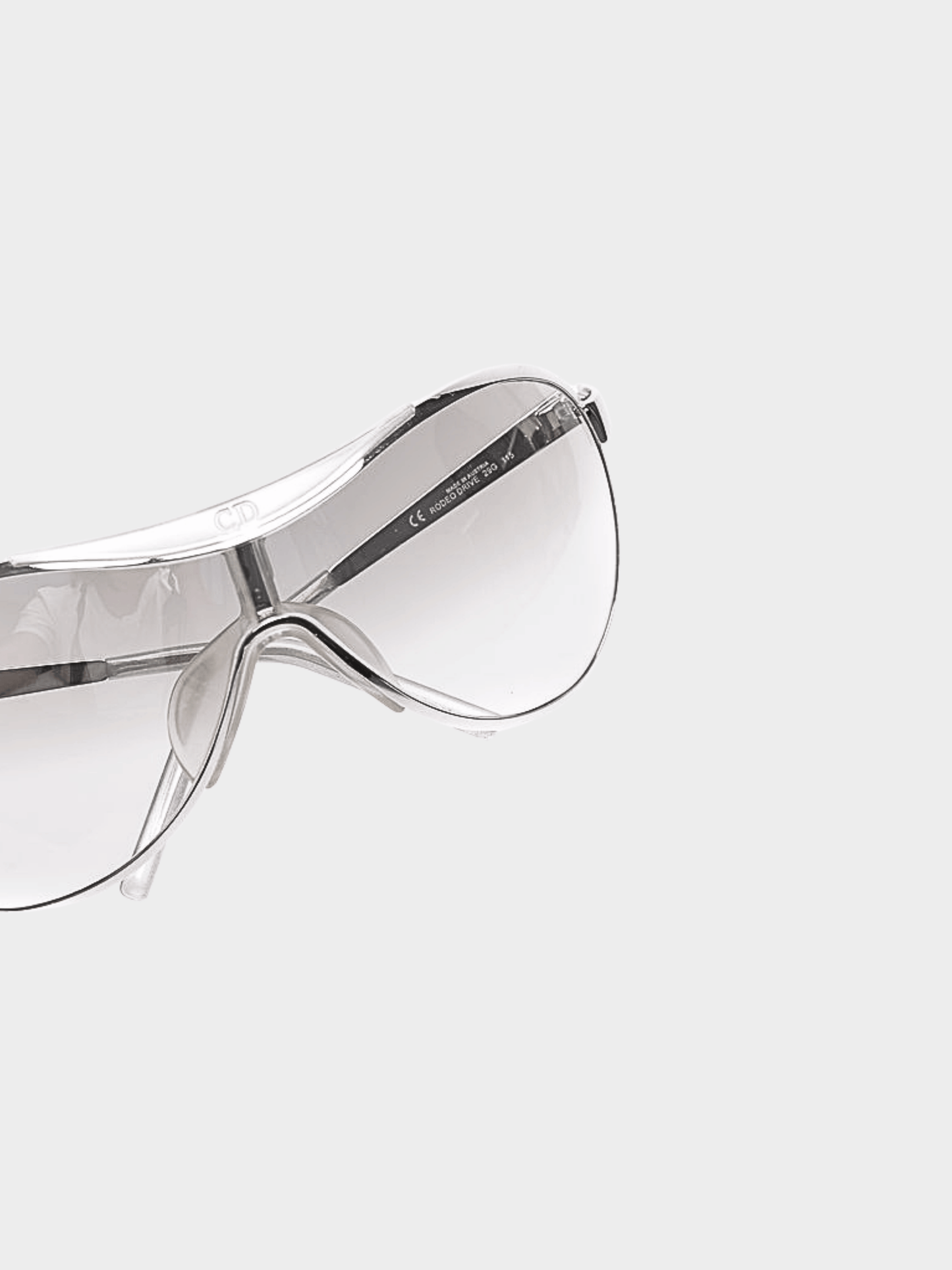 Christian Dior by John Galliano SS 2000 Silver Rodeo Drive Shield Sunglasses