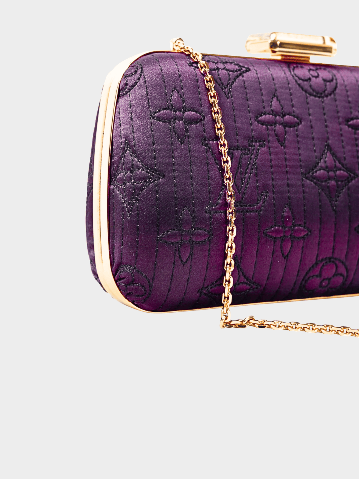 Louis Vuitton 2008 Minaudière Plum Monogram Motard Clutch