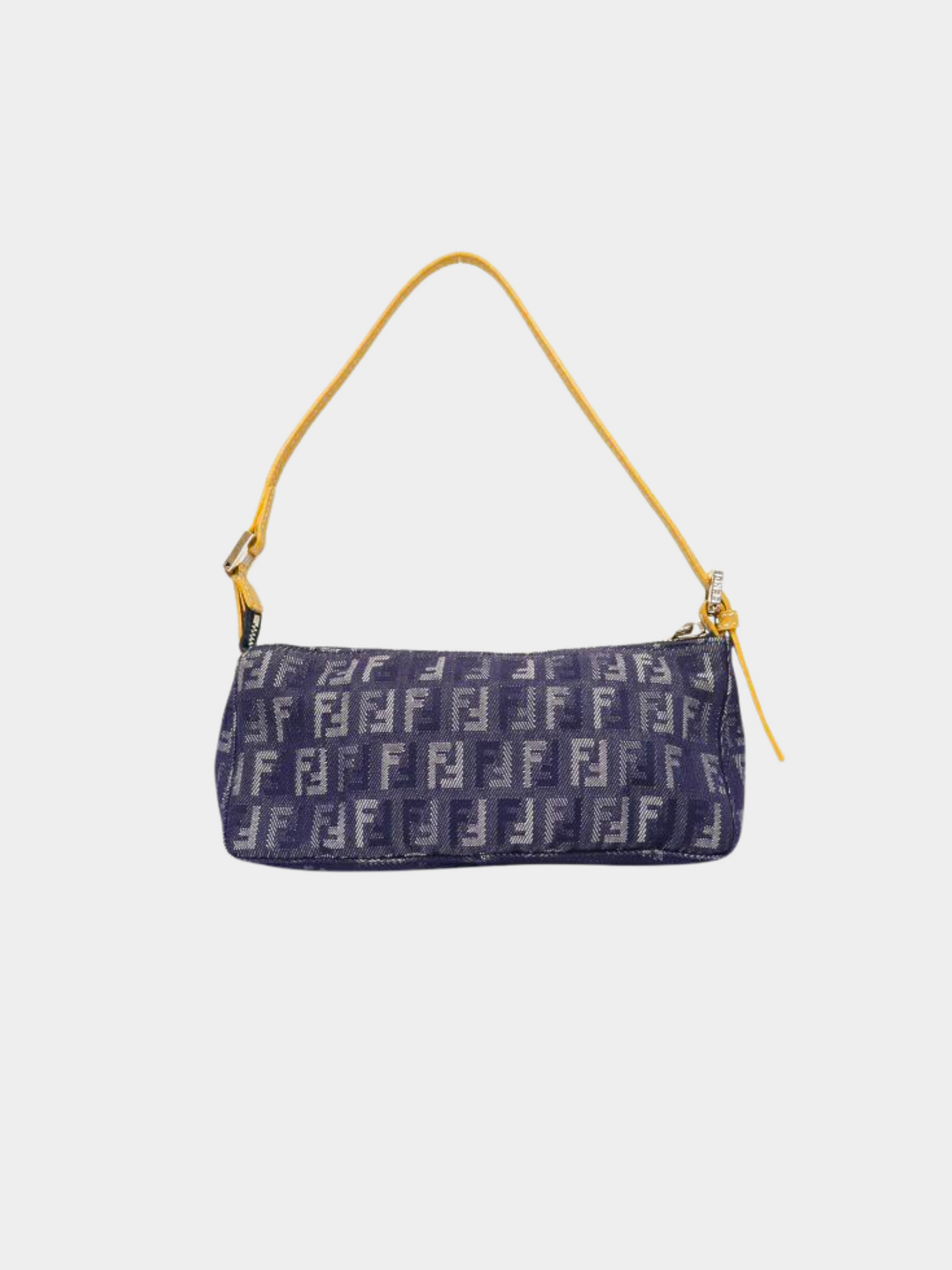 Fendi 2000s Blue Denim Monogram Shoulder Bag