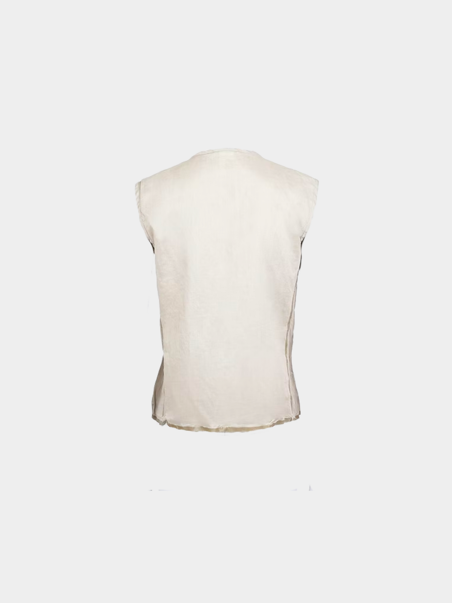 Issey Miyake SS 2000 Beige Button Sleeveless Top