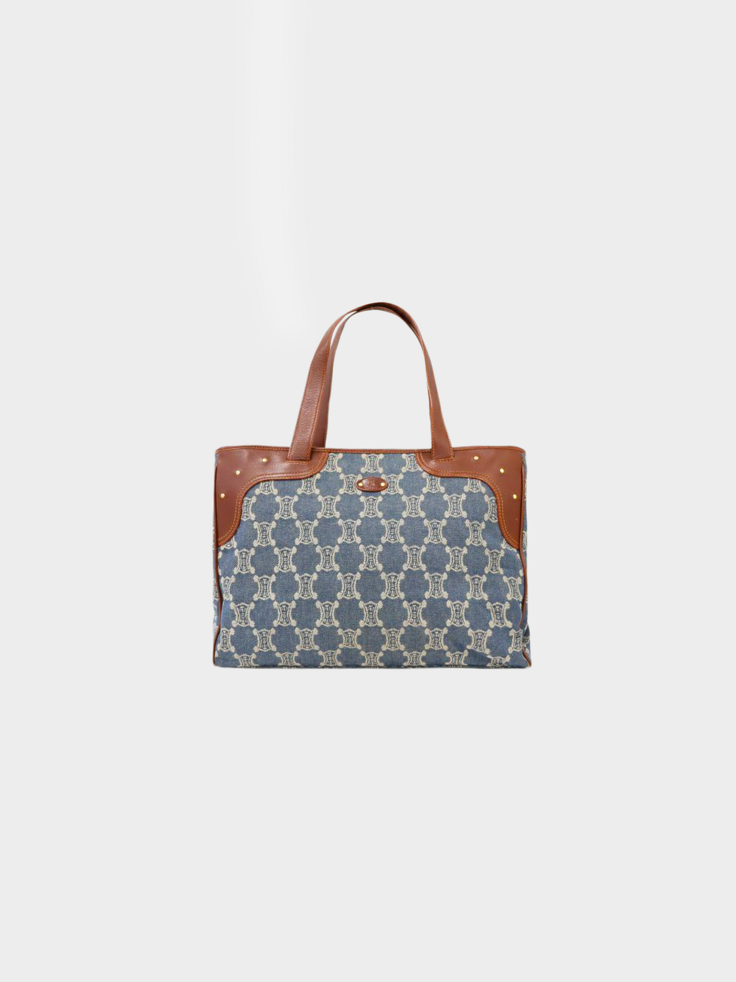 Celine 2000s Blue Denim Monogram Macadam Tote Bag
