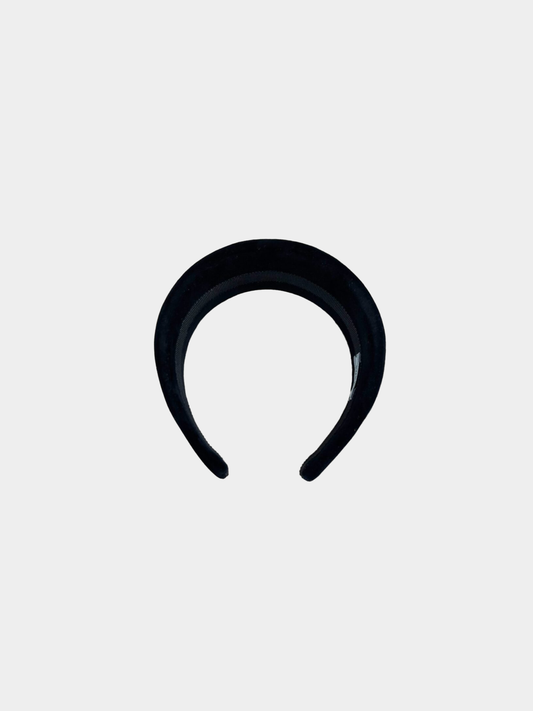 Prada 2010s Black Velvet Padded Headband