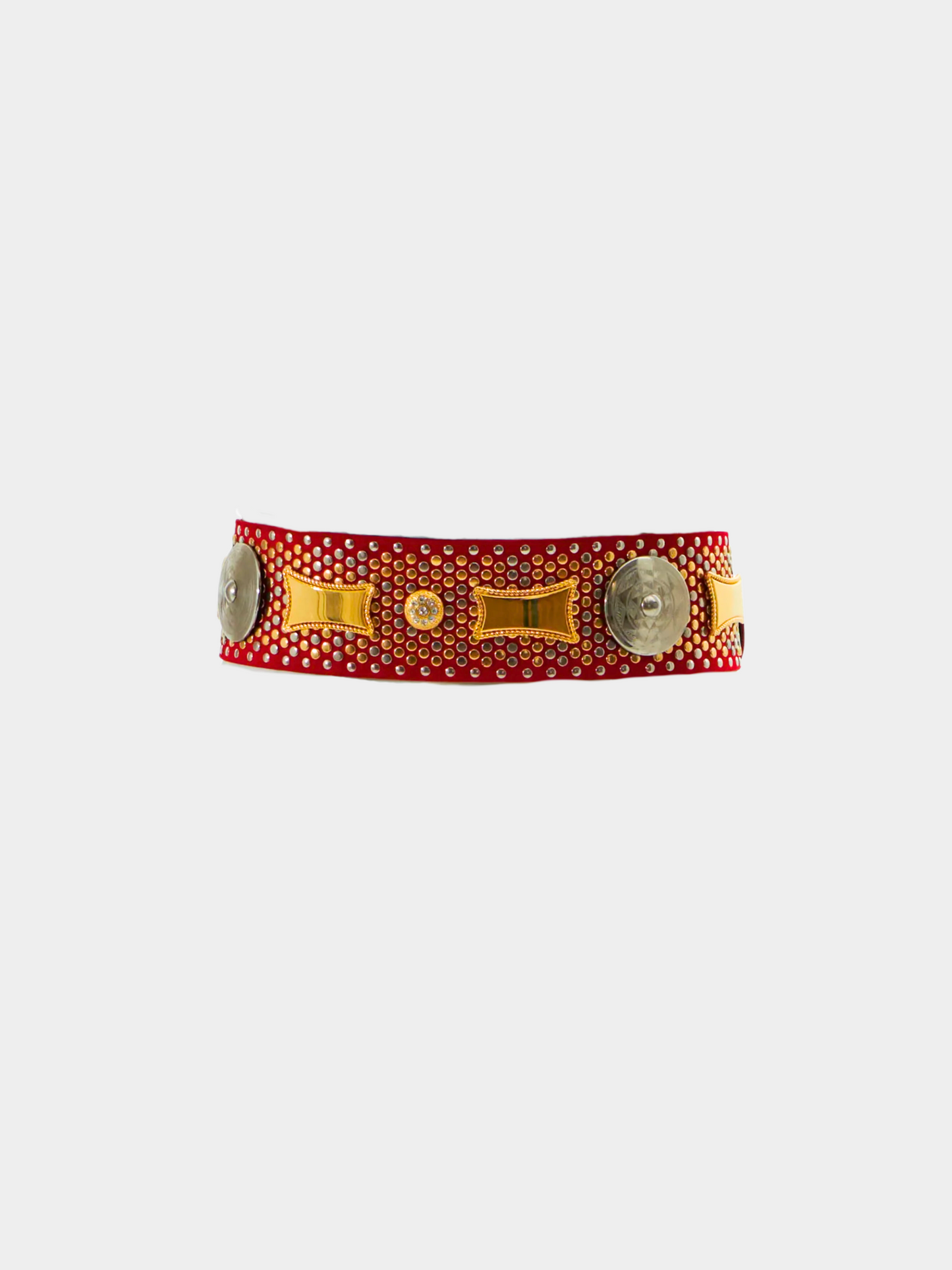 Gianni Versace SS 1993 Red Studded rhinestone belt
